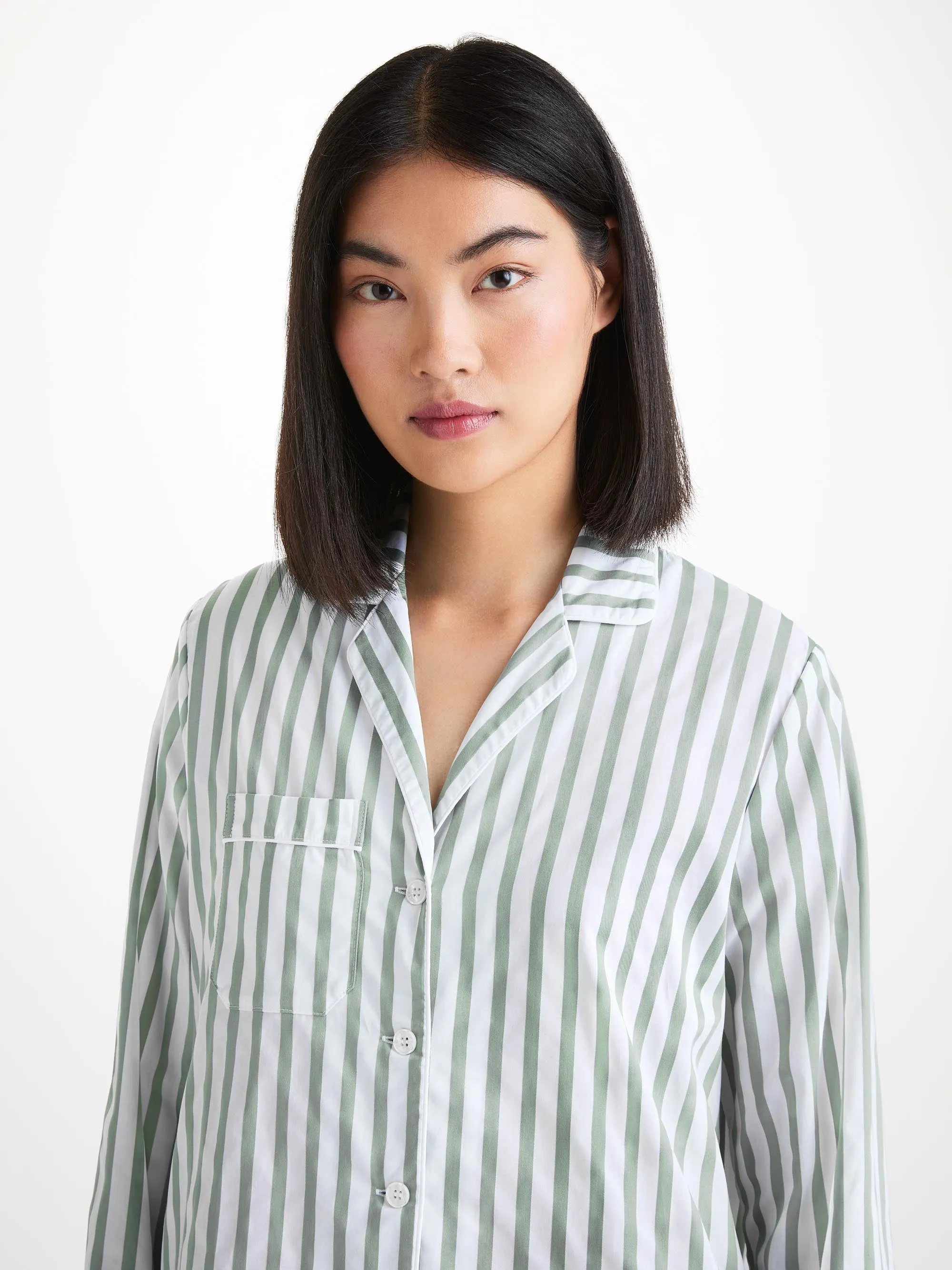 Women's Pajamas Capri 24 Cotton Batiste Green sold by Derek Rose product image thumbnail 5