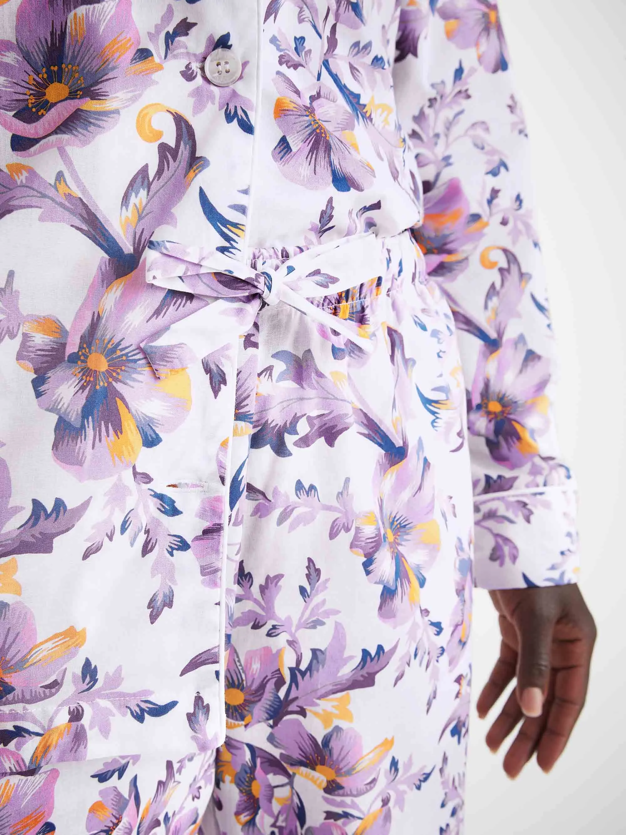 Women's Pajamas Cotton Batiste White Wildflower Print sold by Derek Rose product image thumbnail 5