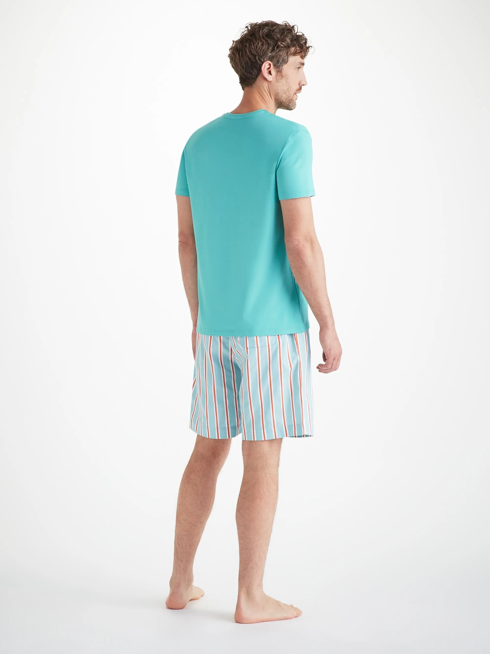 Men's T-Shirt Basel Micro Modal Stretch Turquoise sold by Derek Rose product image thumbnail 4