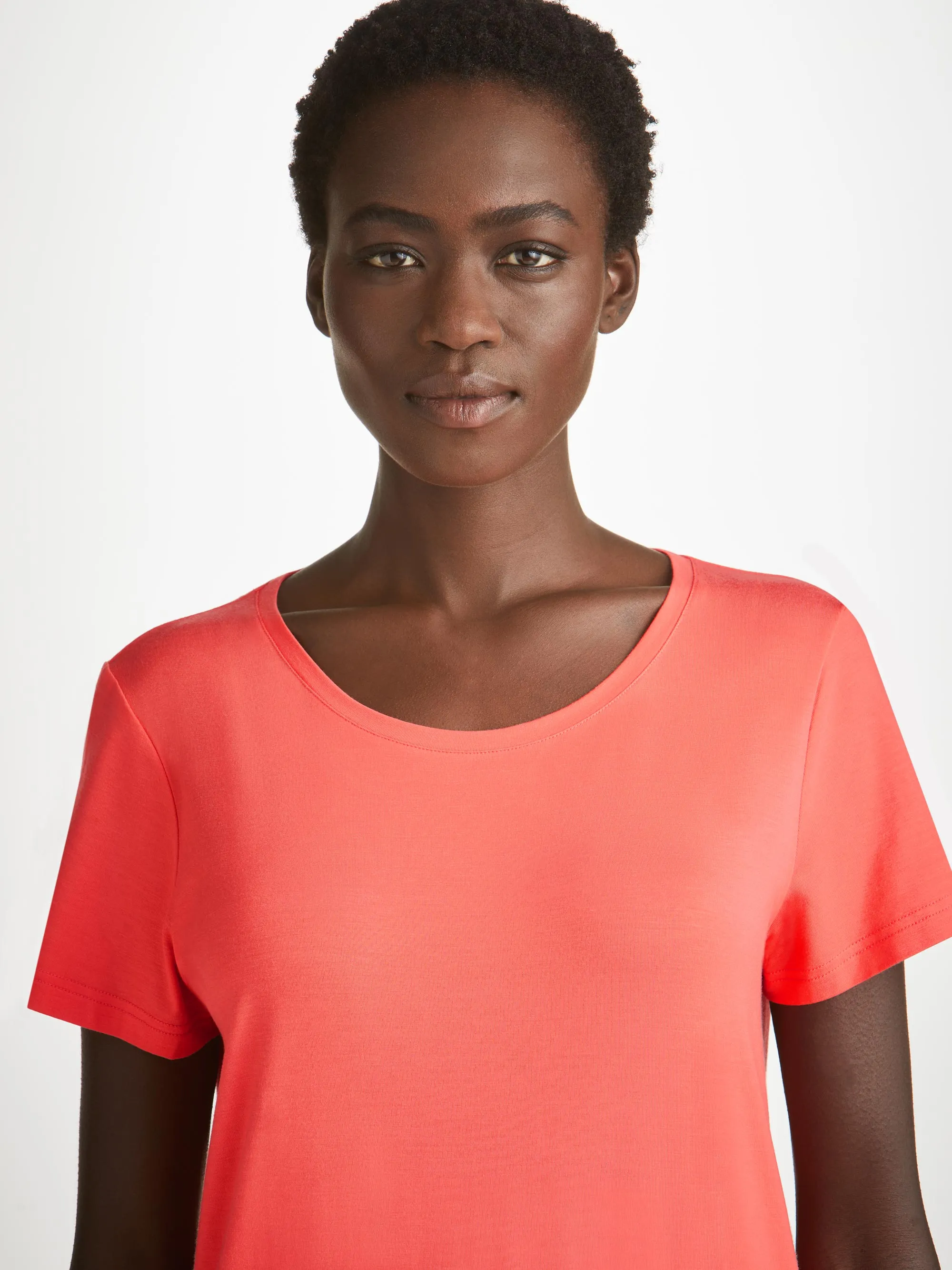Women's T-Shirt Lara Micro Modal Stretch Coral sold by Derek Rose product image thumbnail 5