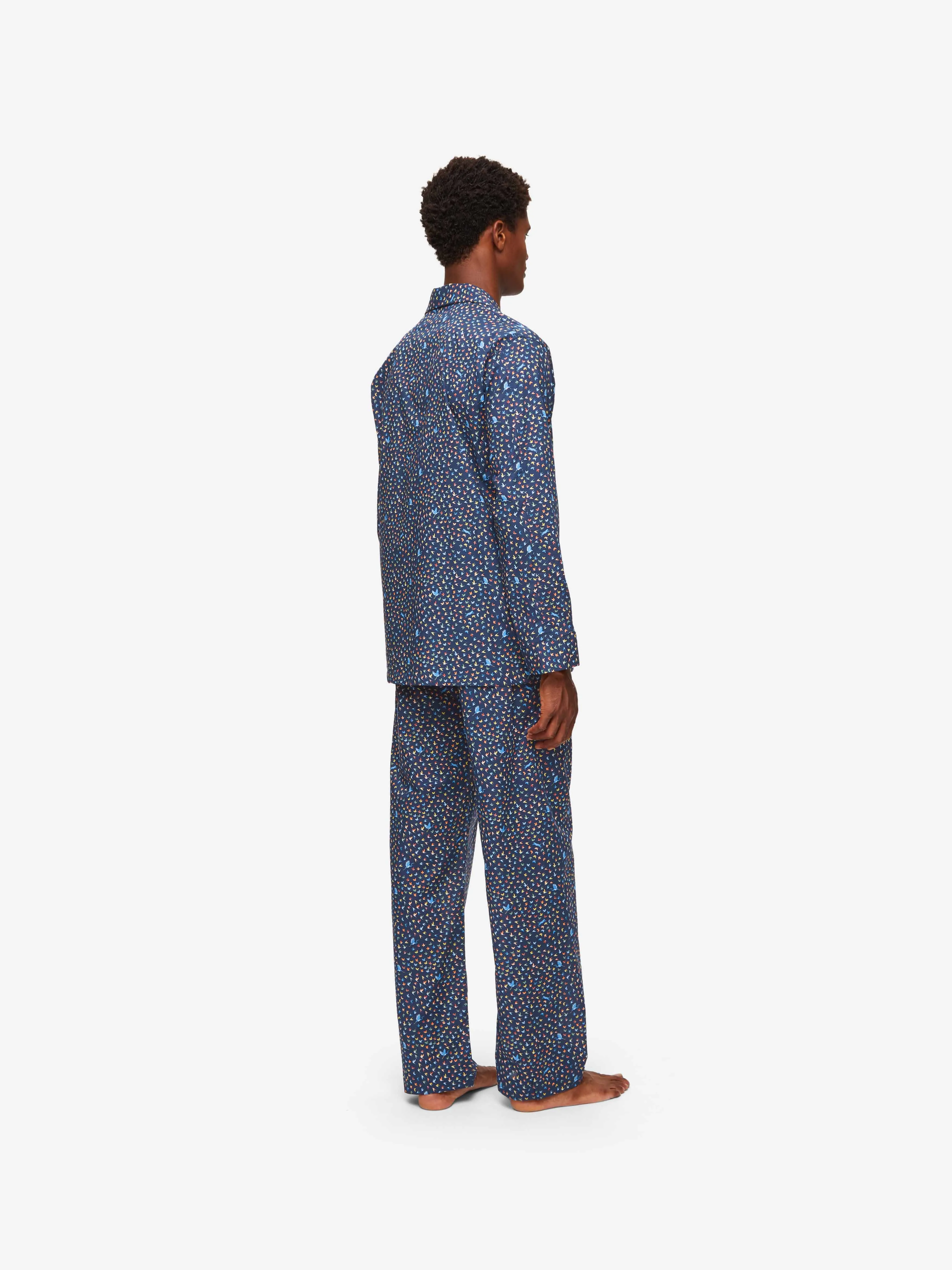 Men's Classic Fit Pyjamas Ledbury 58 Cotton Batiste Multi sold by Derek Rose product image thumbnail 5