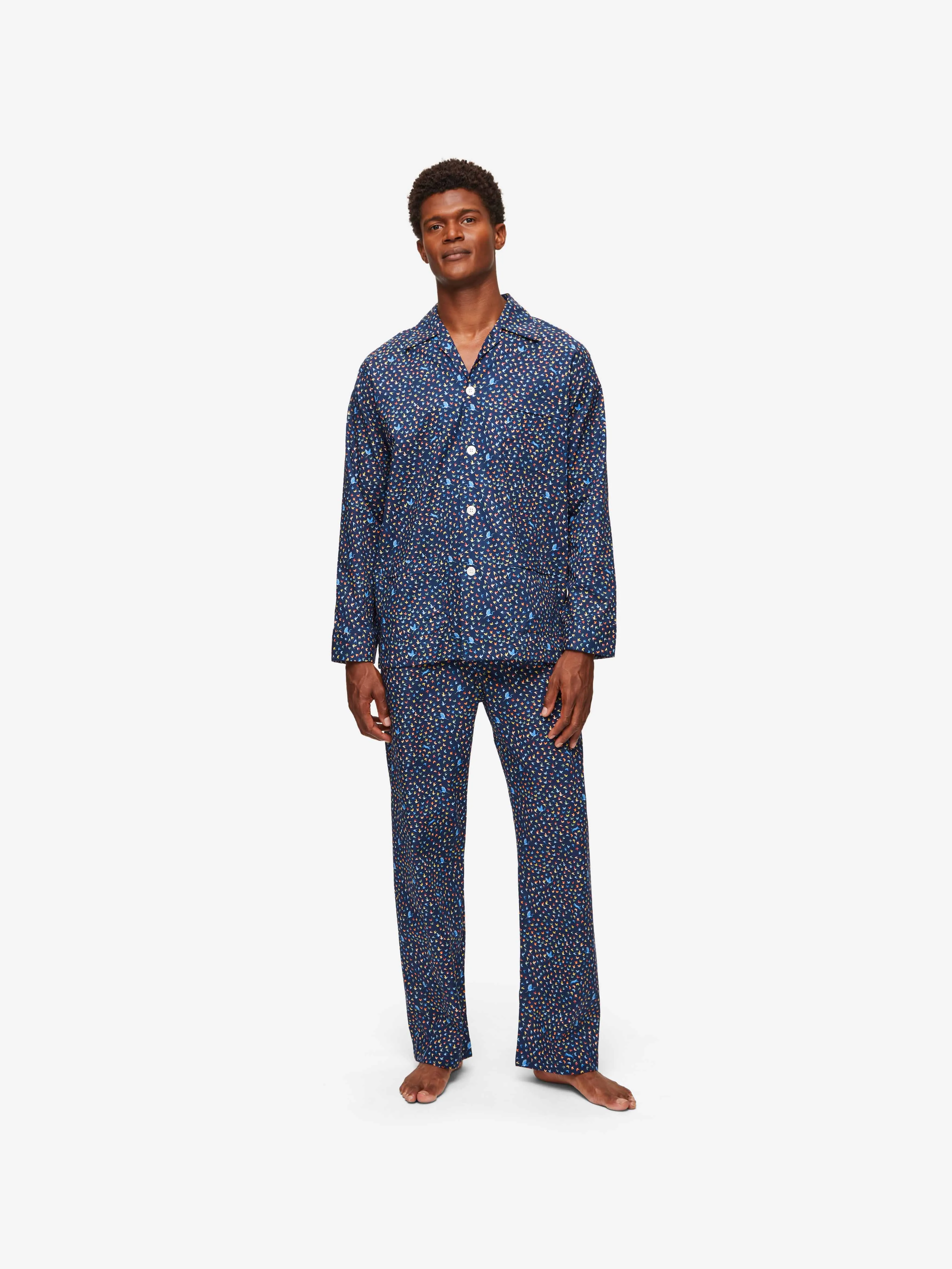 Men's Classic Fit Pyjamas Ledbury 58 Cotton Batiste Multi sold by Derek Rose product image thumbnail 4