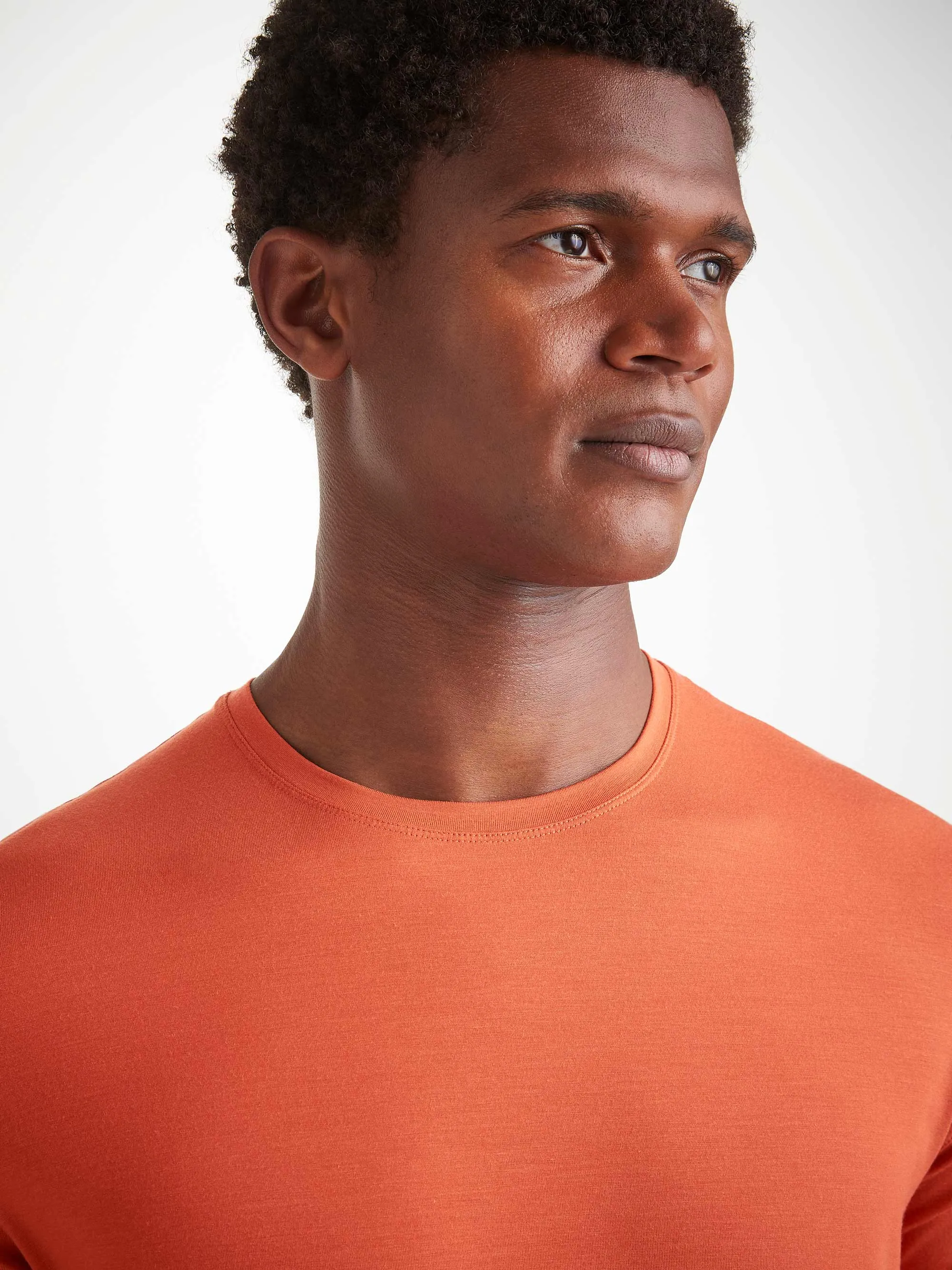 Men's T-Shirt Basel Micro Modal Stretch Spiced Orange sold by Derek Rose product image thumbnail 5