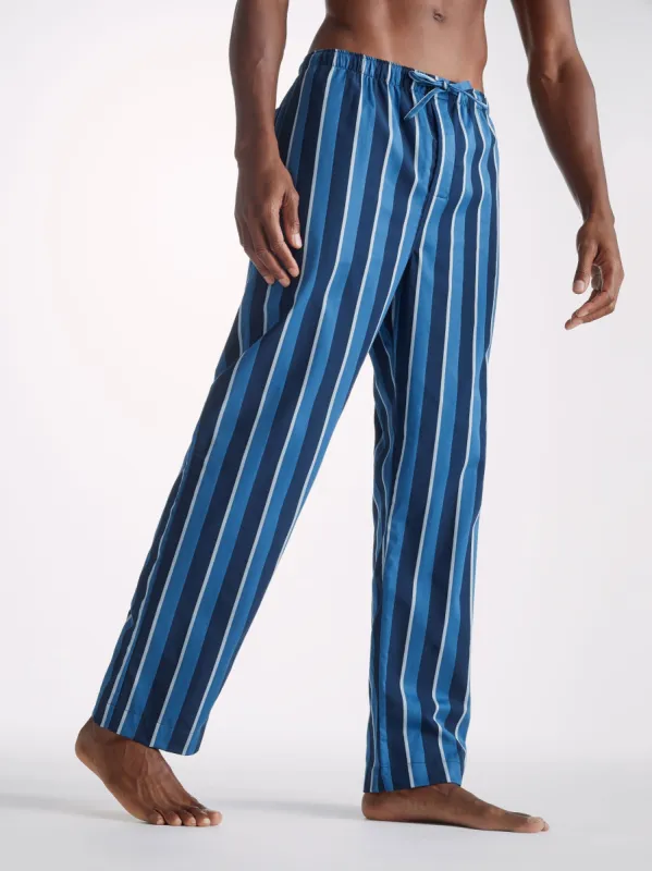 Men's Lounge Trousers Royal 220 Cotton Blue sold by Derek Rose