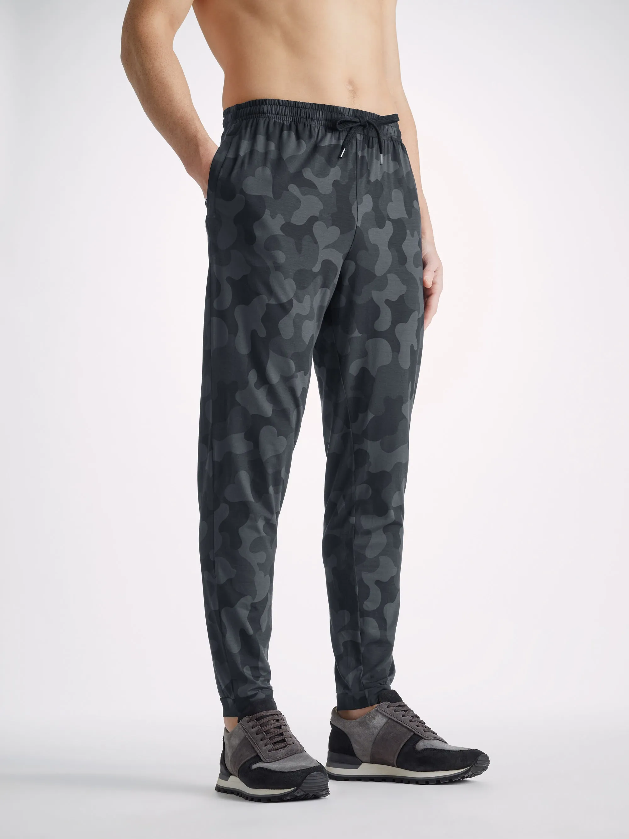 Men's Track Pants London 11 Micro Modal Black sold by Derek Rose