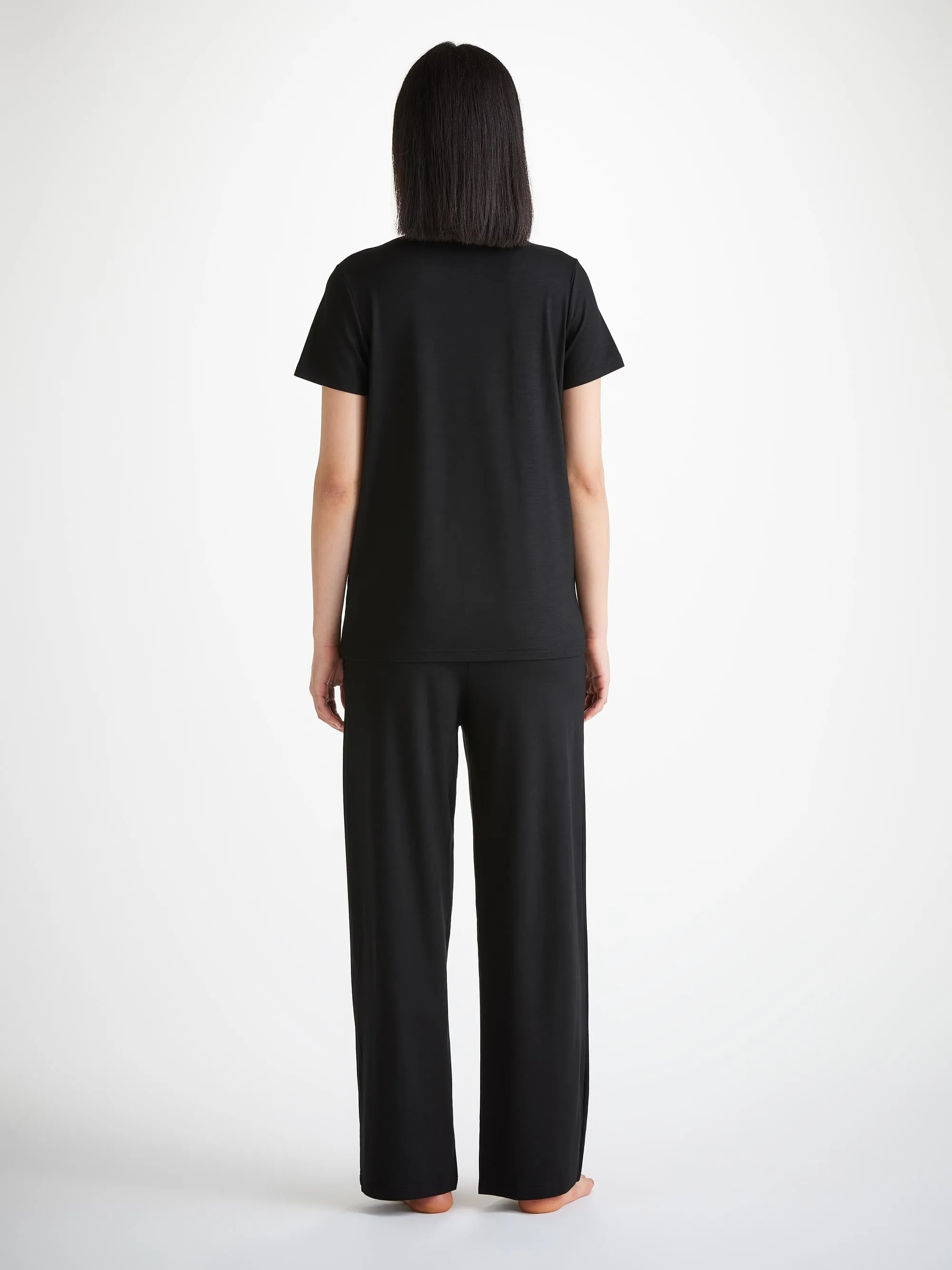 Women's T-Shirt and Lounge Trousers Black Set sold by Derek Rose product image thumbnail 2
