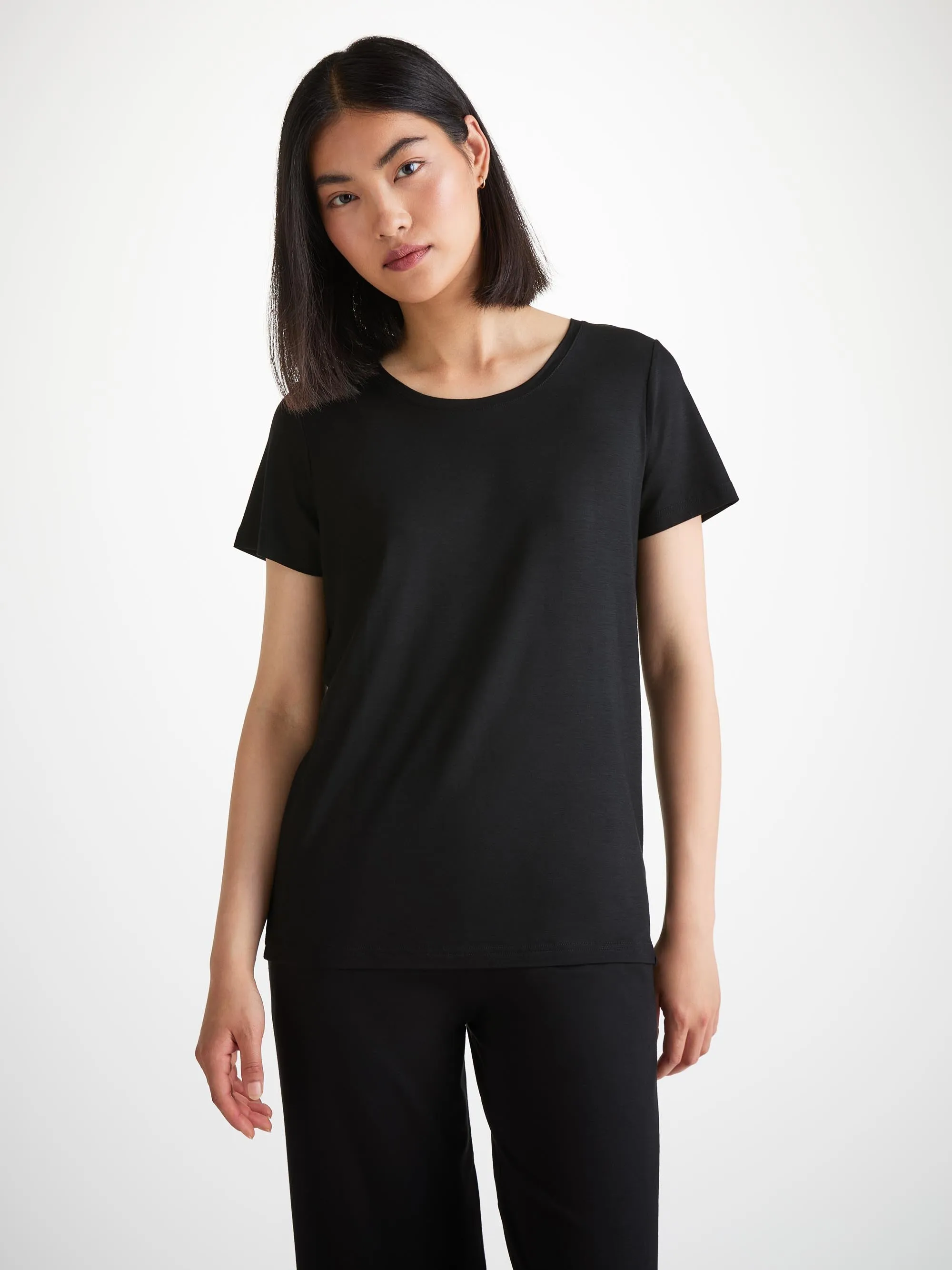 Women's T-Shirt and Lounge Trousers Black Set sold by Derek Rose product image thumbnail 3