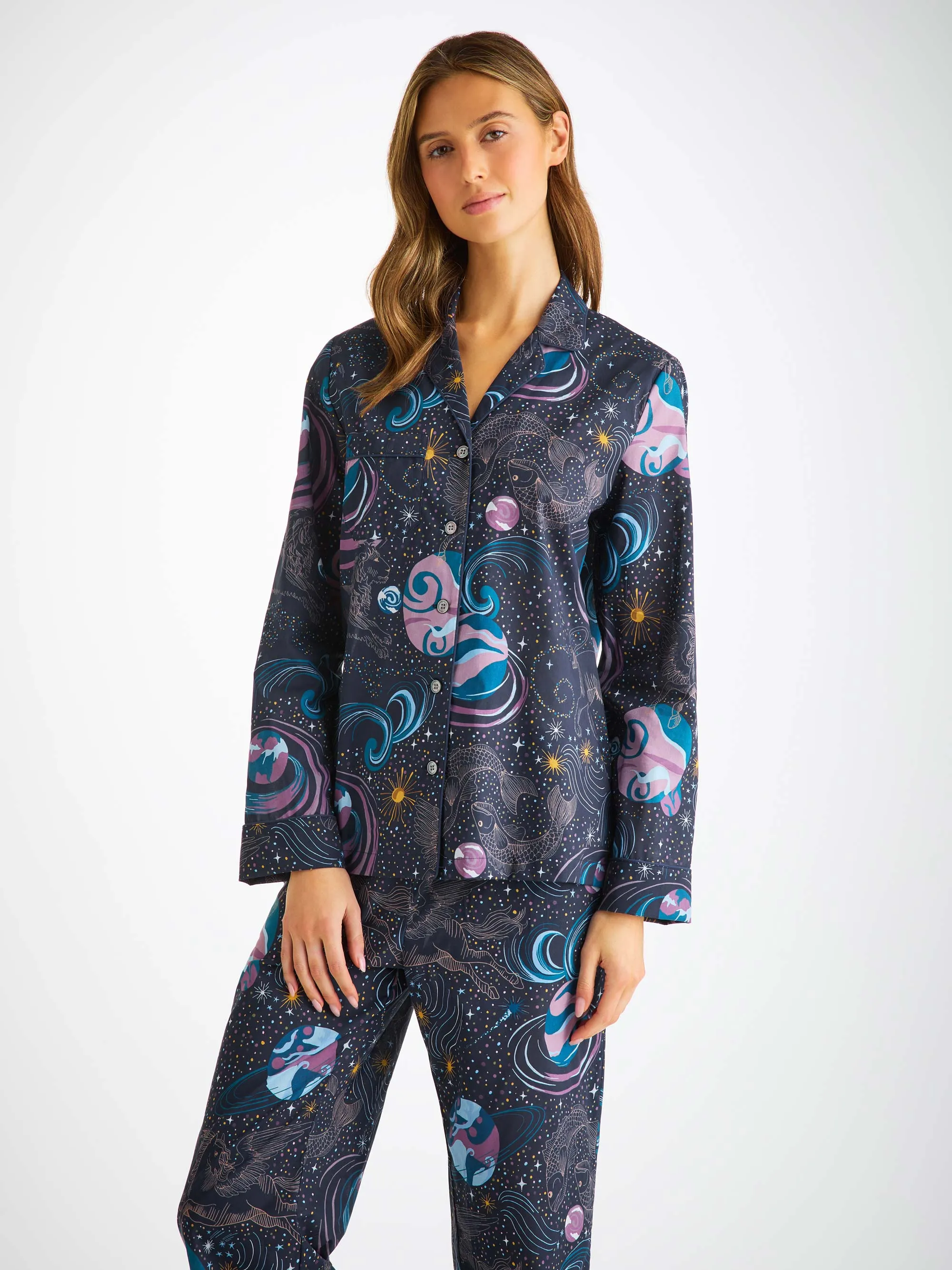 Women's Pajamas Ledbury 76 Cotton Batiste Navy sold by Derek Rose product image thumbnail 4