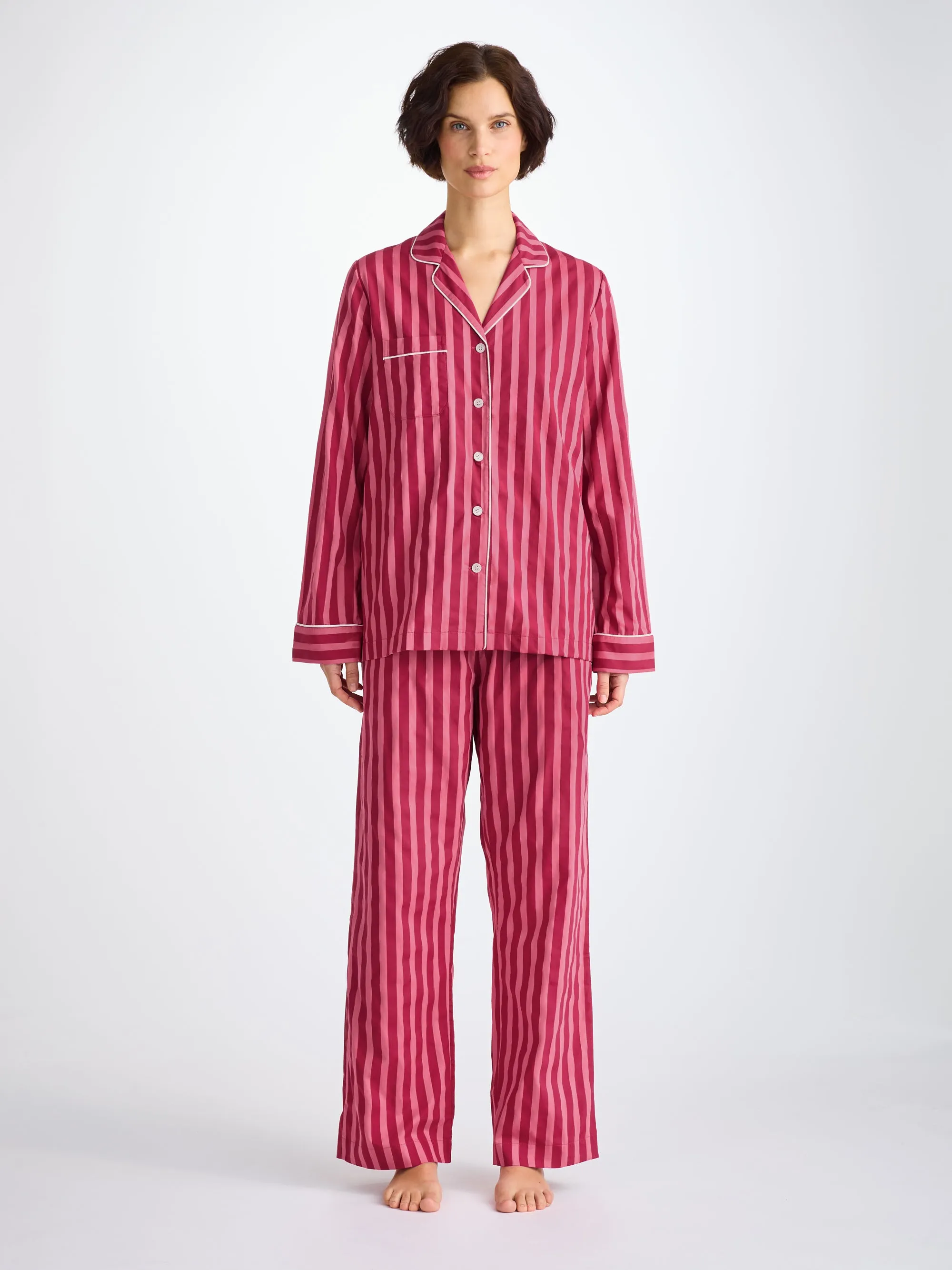 Women's Pajamas Capri 25 Cotton Batiste Pink sold by Derek Rose product image thumbnail 3