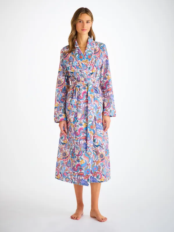 Women's Robe Cotton Batiste Multi Jungle Paisley Print sold by Derek Rose