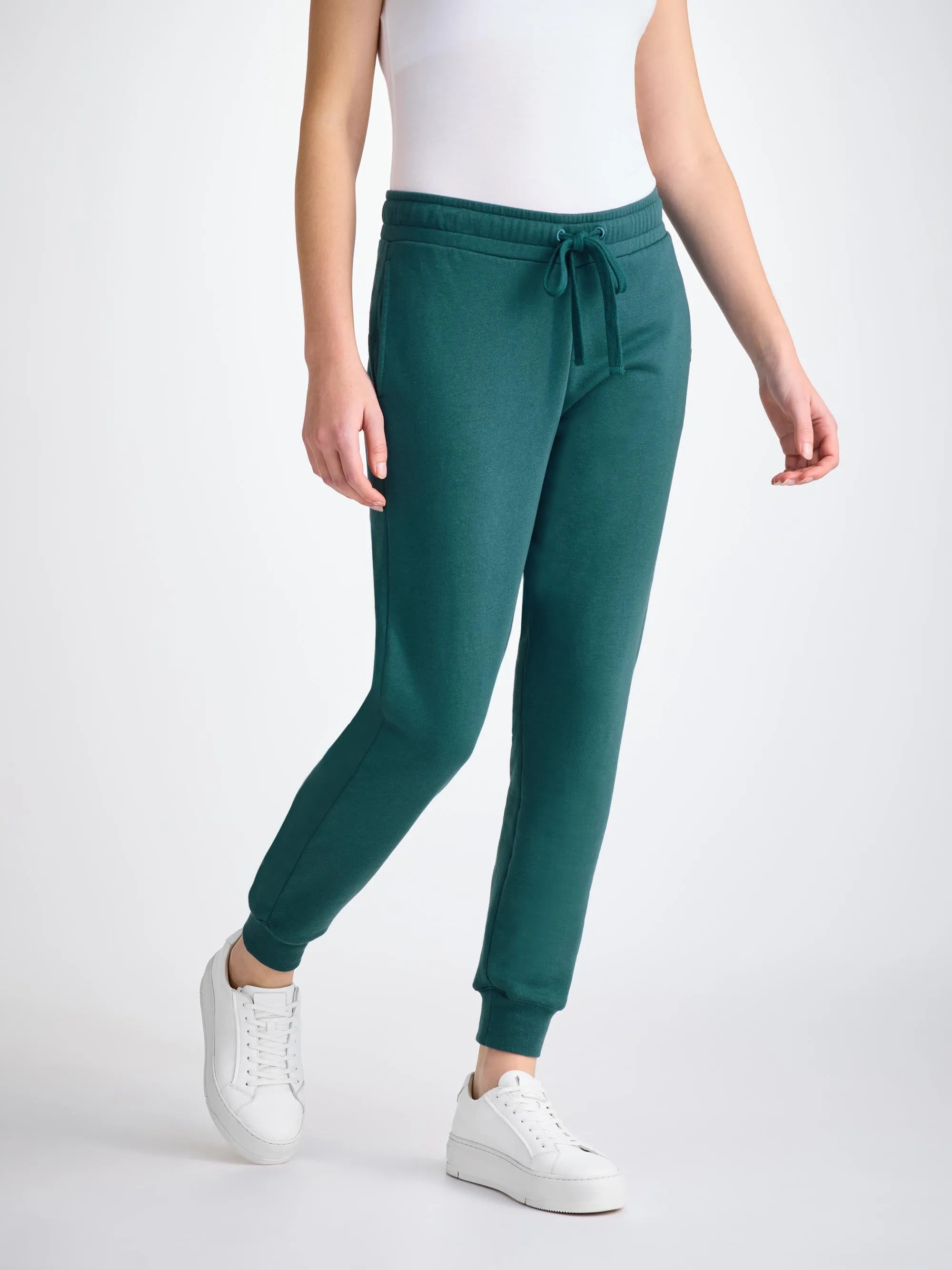 Women's Sweatpants Quinn Cotton Modal Pine Green sold by Derek Rose