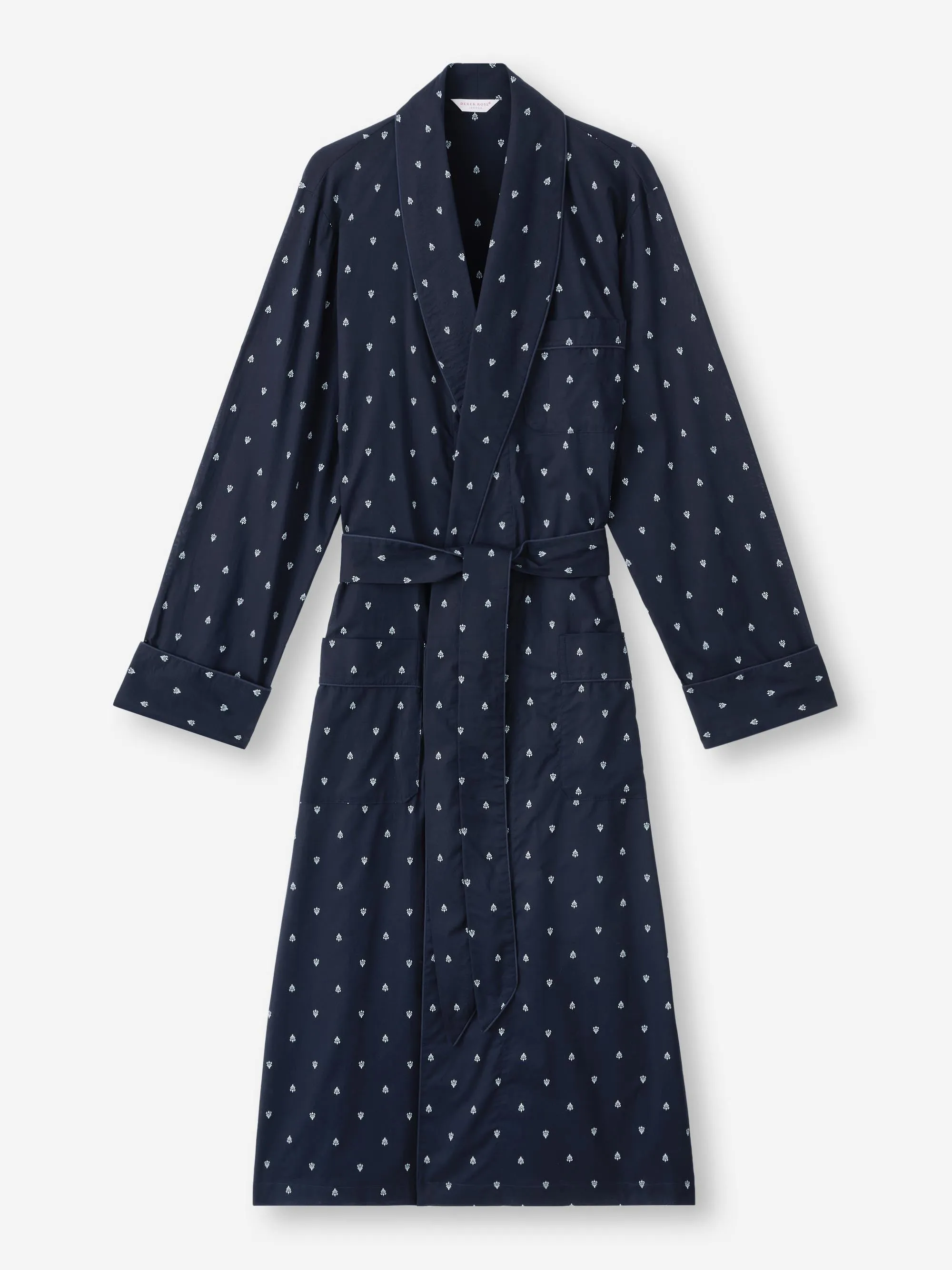 Men's Robe Cotton Batiste Navy Paisley Motif sold by Derek Rose product image thumbnail 2