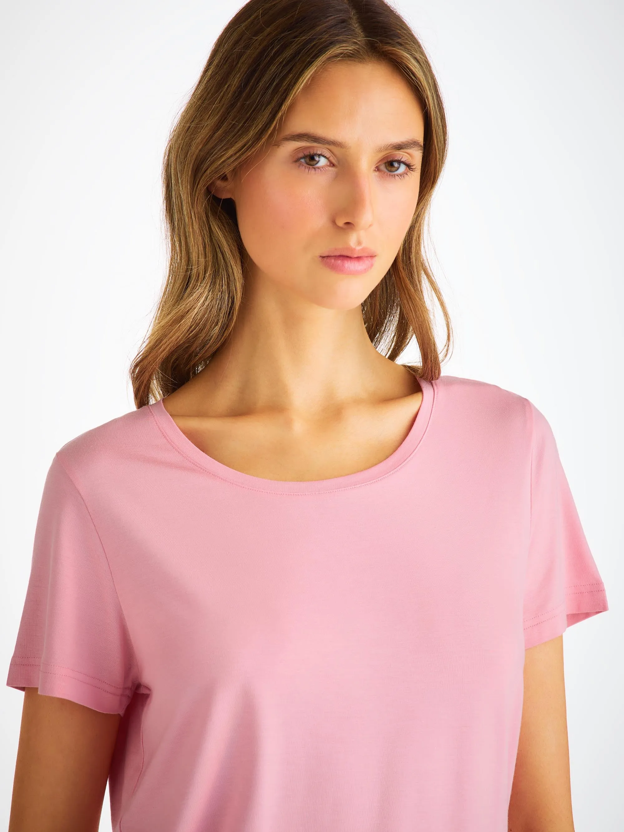 Women's T-Shirt Lara Micro Modal Stretch Ballet Pink sold by Derek Rose product image thumbnail 5