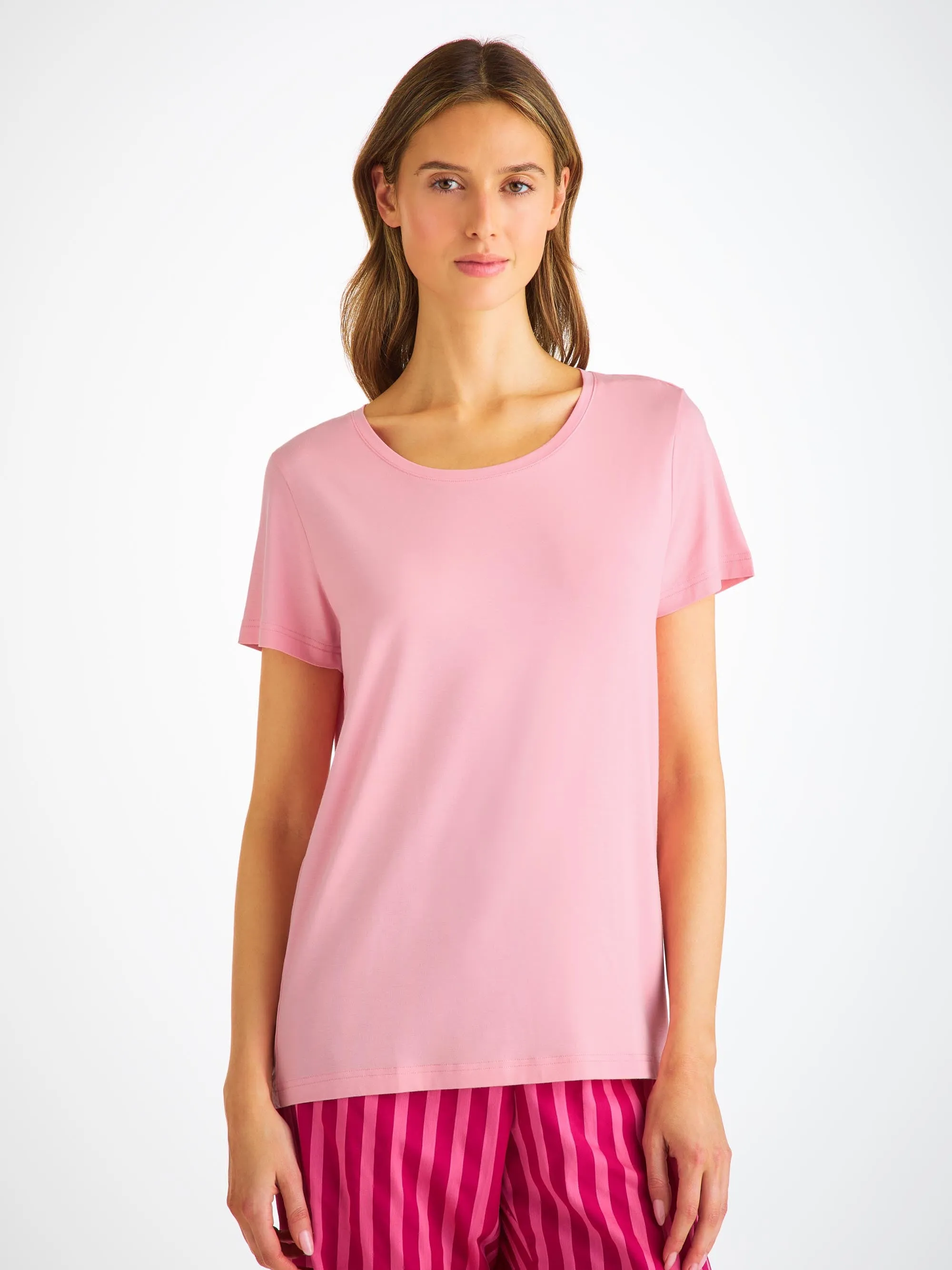 Women's T-Shirt Lara Micro Modal Stretch Ballet Pink sold by Derek Rose