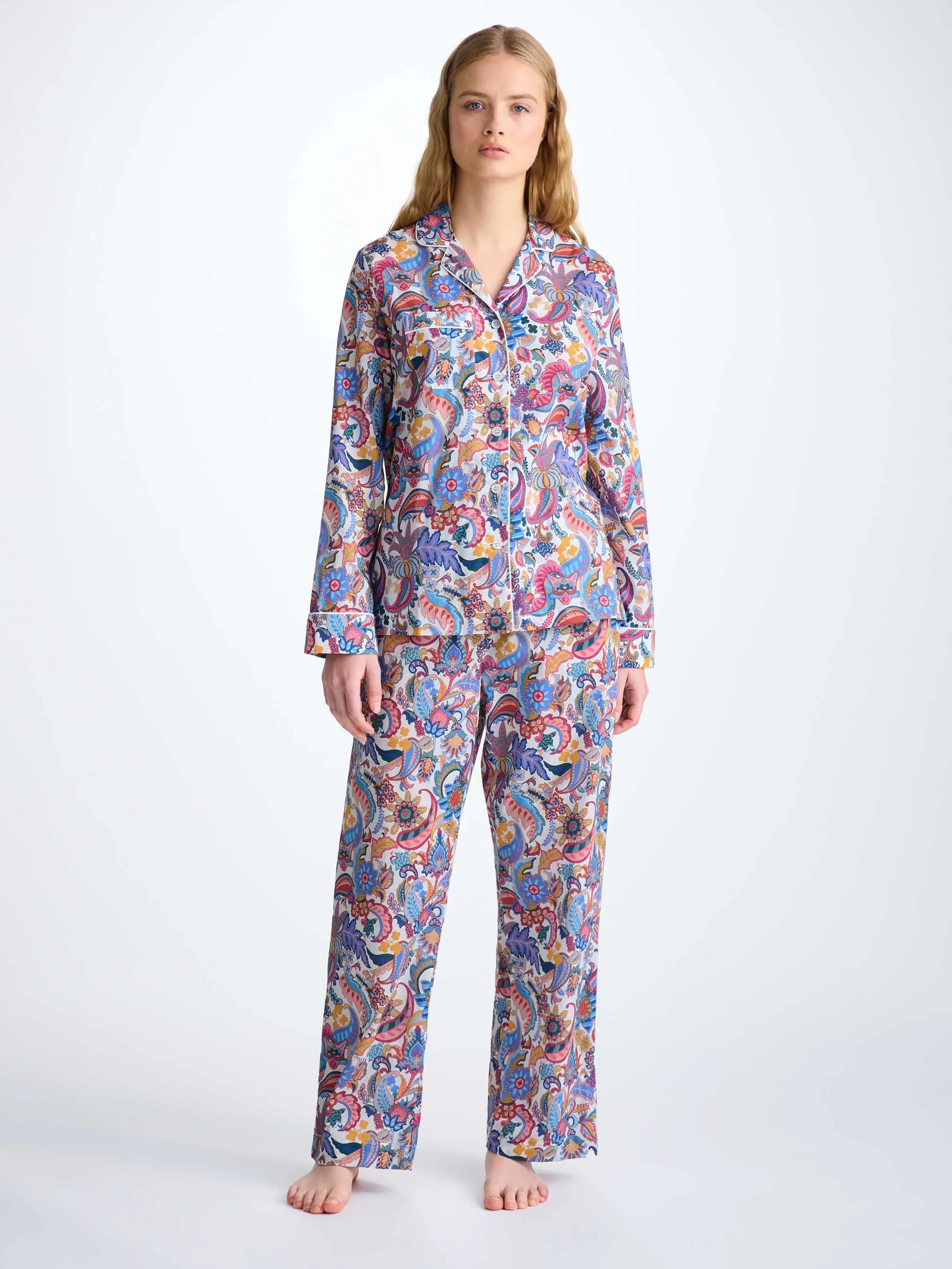 Women's Pajamas Cotton Batiste Multi Jungle Paisley Print sold by Derek Rose