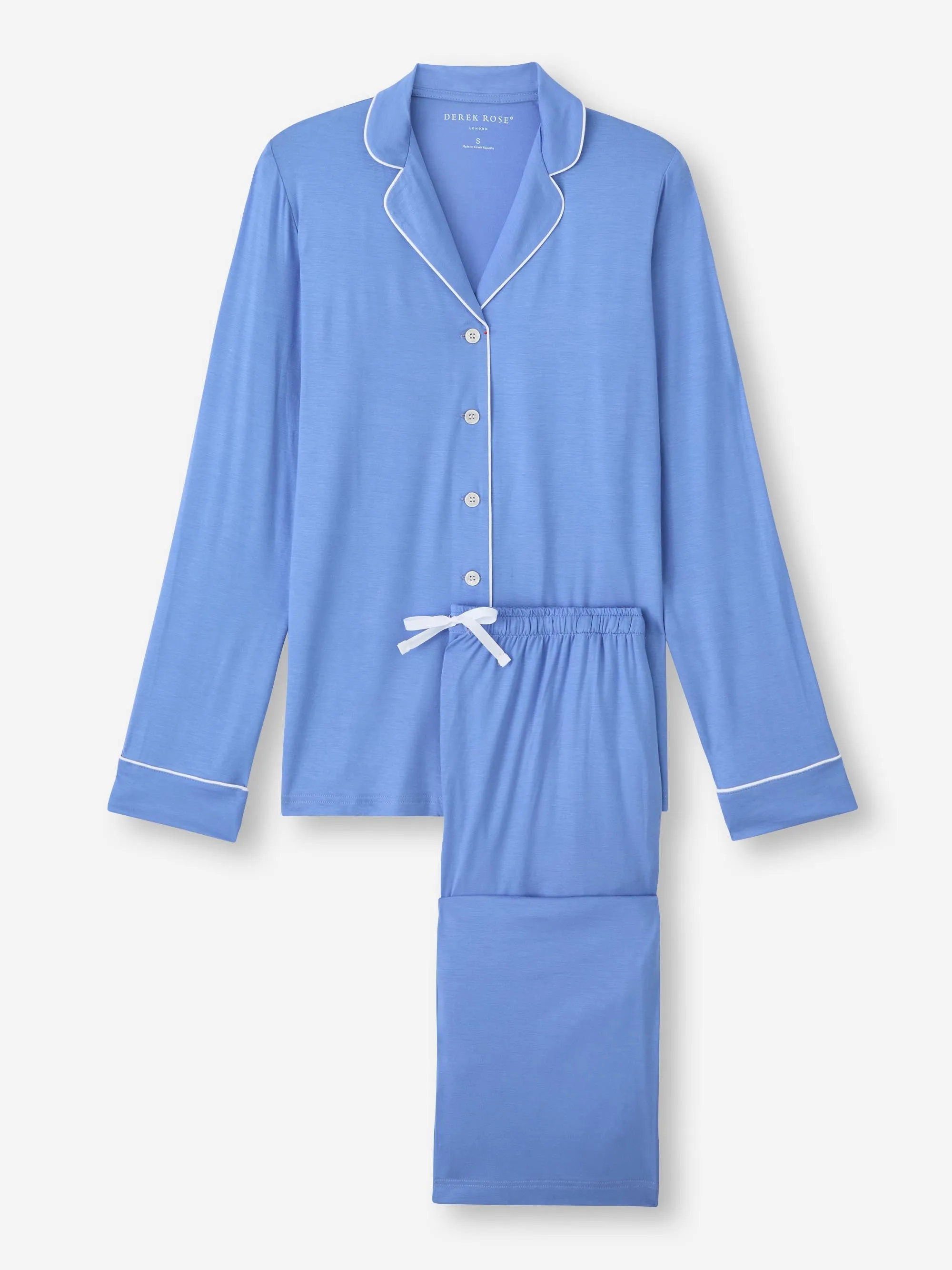 Women's Pajamas Lara Micro Modal Stretch Cornflower Blue sold by Derek Rose product image thumbnail 2