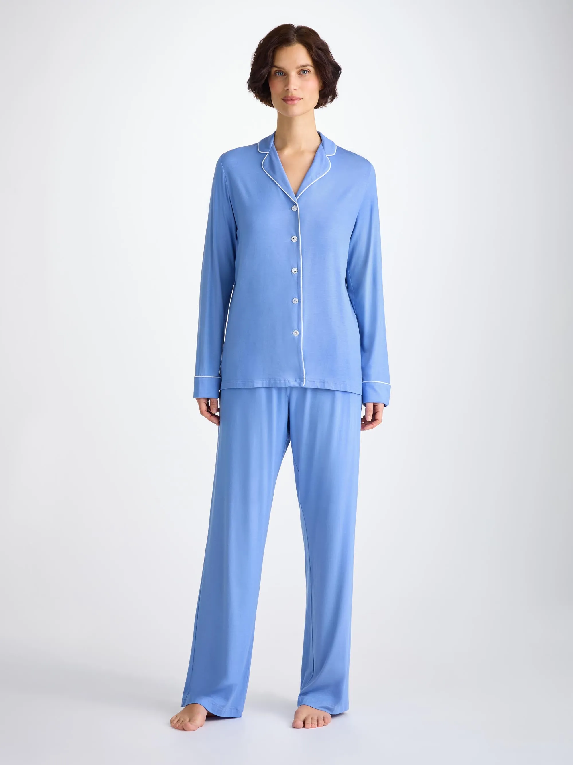 Women's Pajamas Lara Micro Modal Stretch Cornflower Blue sold by Derek Rose