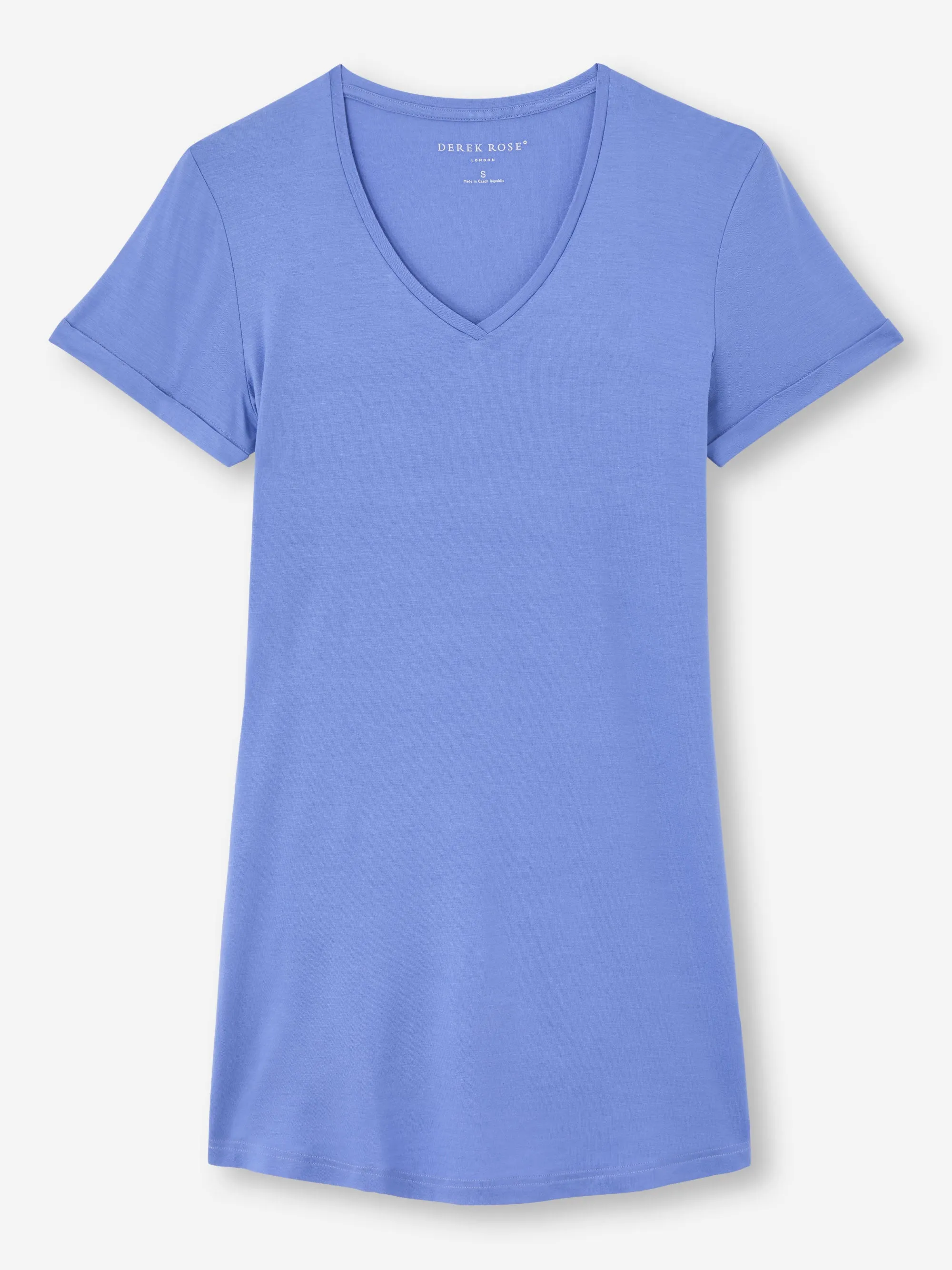 Women's V-Neck Sleep T-Shirt Lara Micro Modal Stretch Cornflower Blue sold by Derek Rose product image thumbnail 2