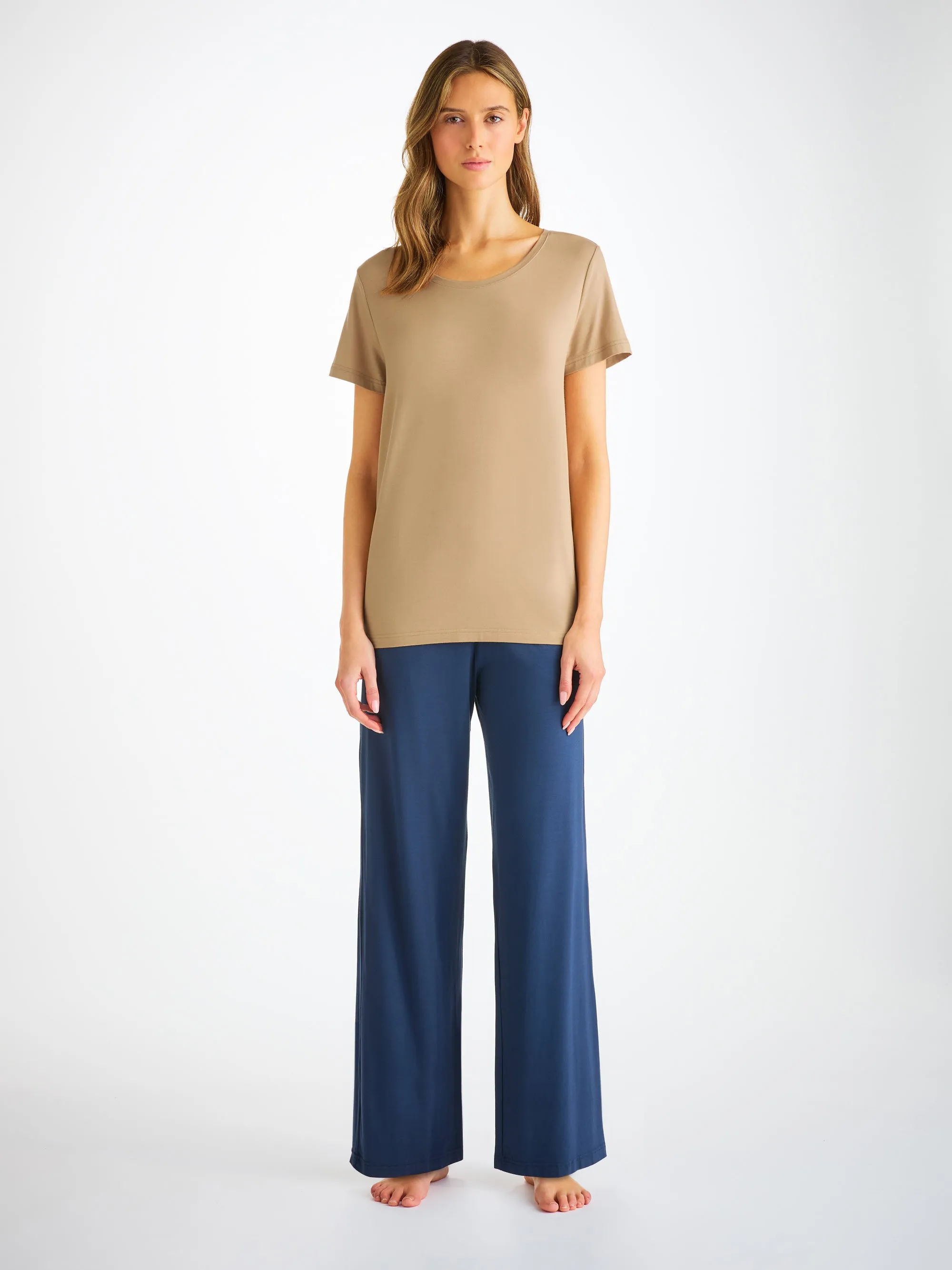 Women's T-Shirt Lara Micro Modal Stretch Camel sold by Derek Rose product image thumbnail 4