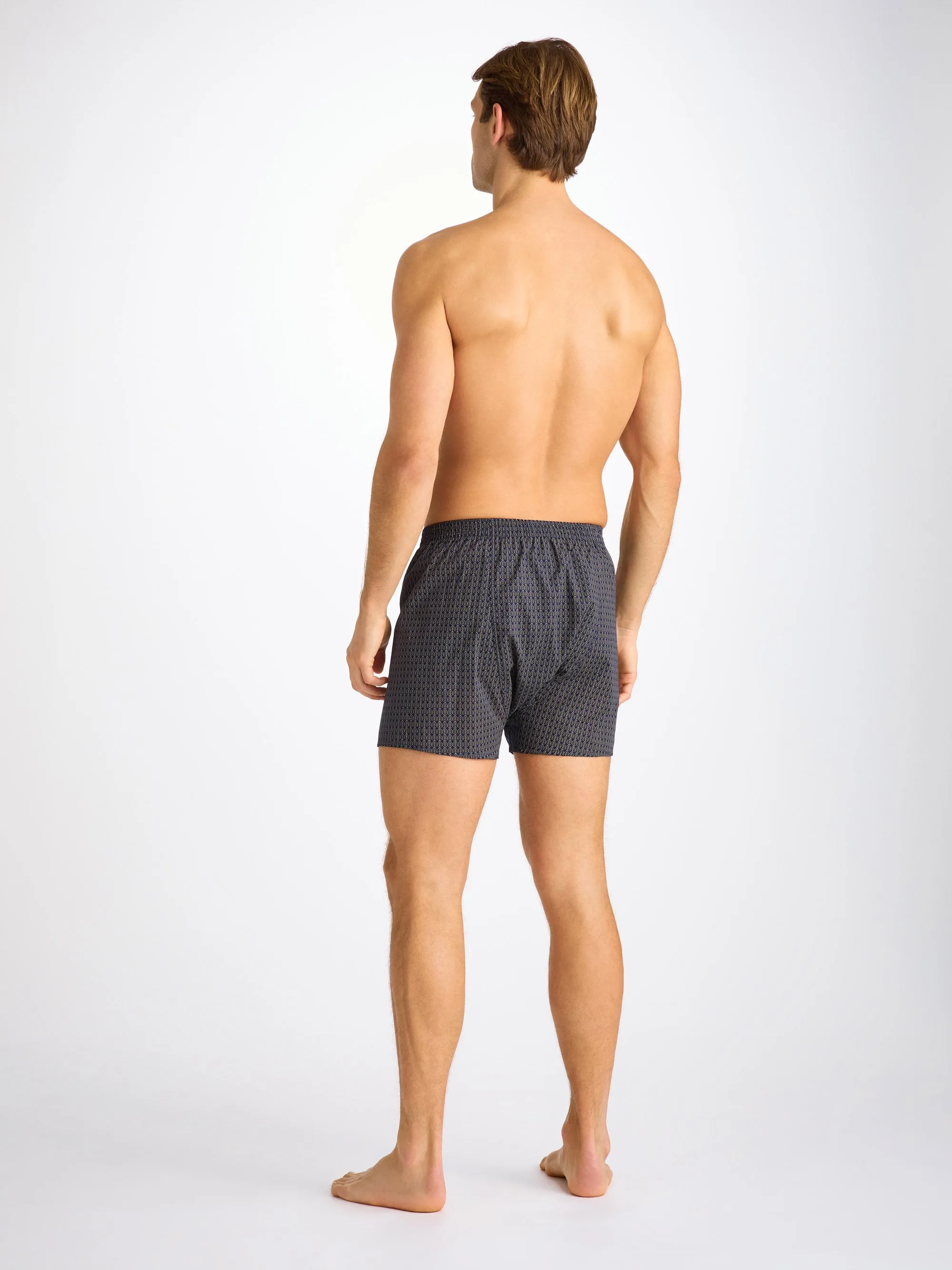 Men's Classic Fit Boxers Cotton Batiste Navy Jungle Leaf Print sold by Derek Rose product image thumbnail 5