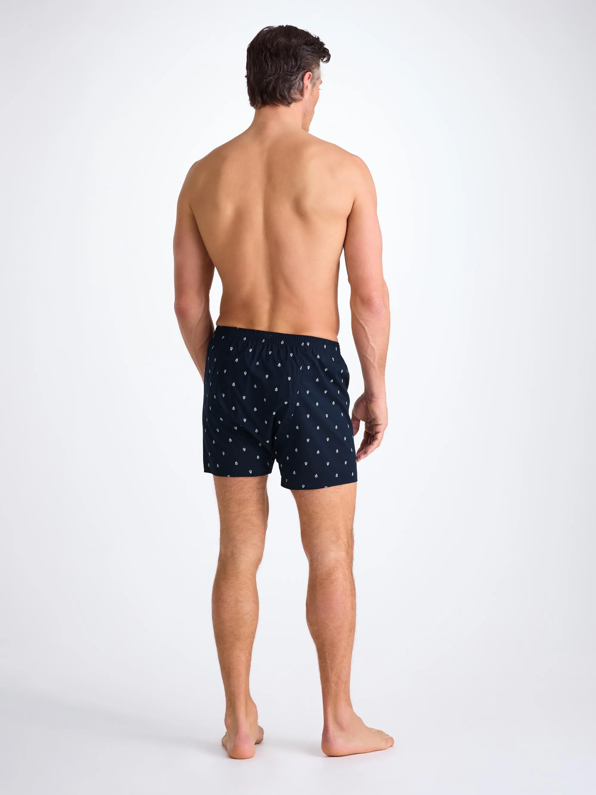Men's Classic Fit Boxers Cotton Batiste Navy Paisley Motif sold by Derek Rose product image thumbnail 5