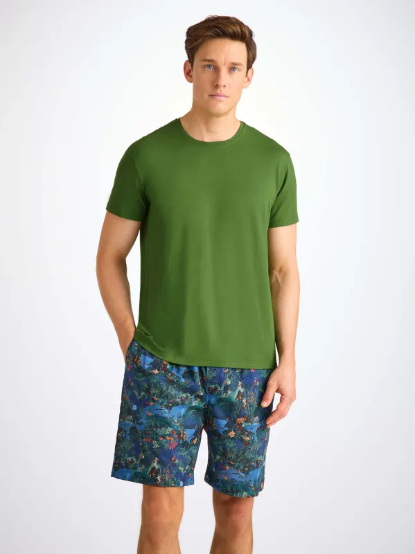 Men's T-Shirt Basel Micro Modal Stretch Leaf Green sold by Derek Rose