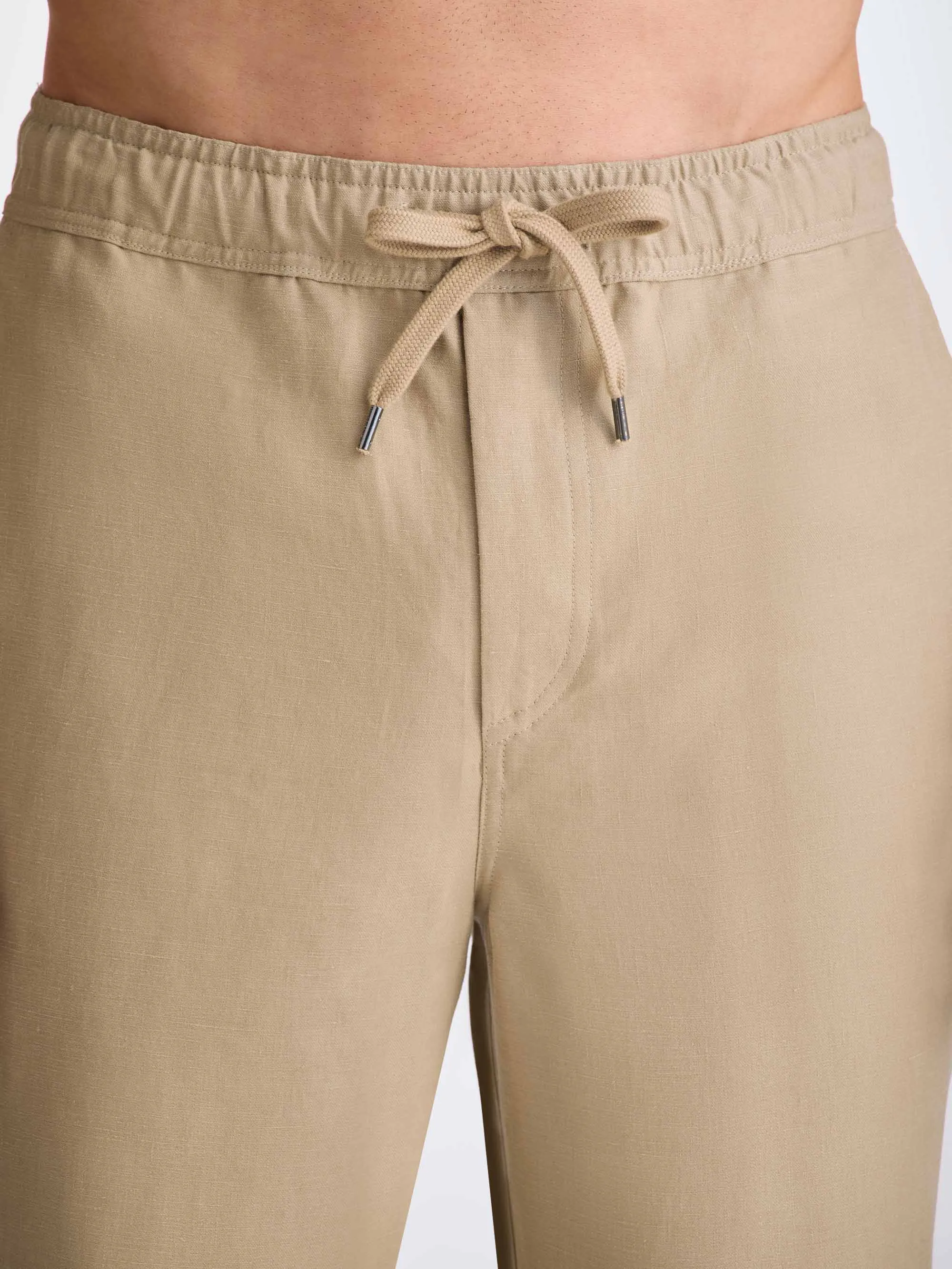Men's Pants Sydney Linen Camel sold by Derek Rose product image thumbnail 5