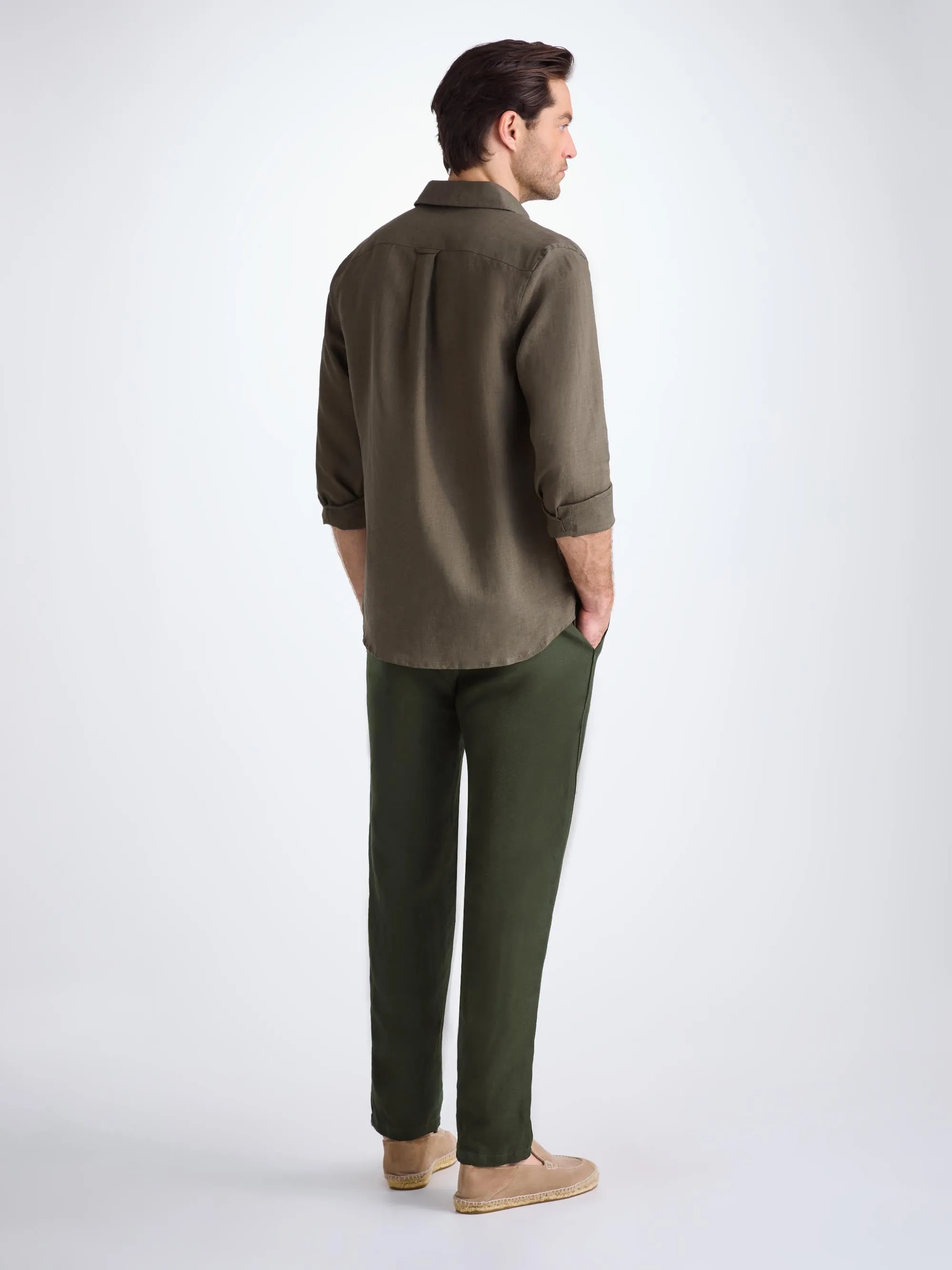 Men's Pants Sydney Linen Khaki sold by Derek Rose product image thumbnail 3