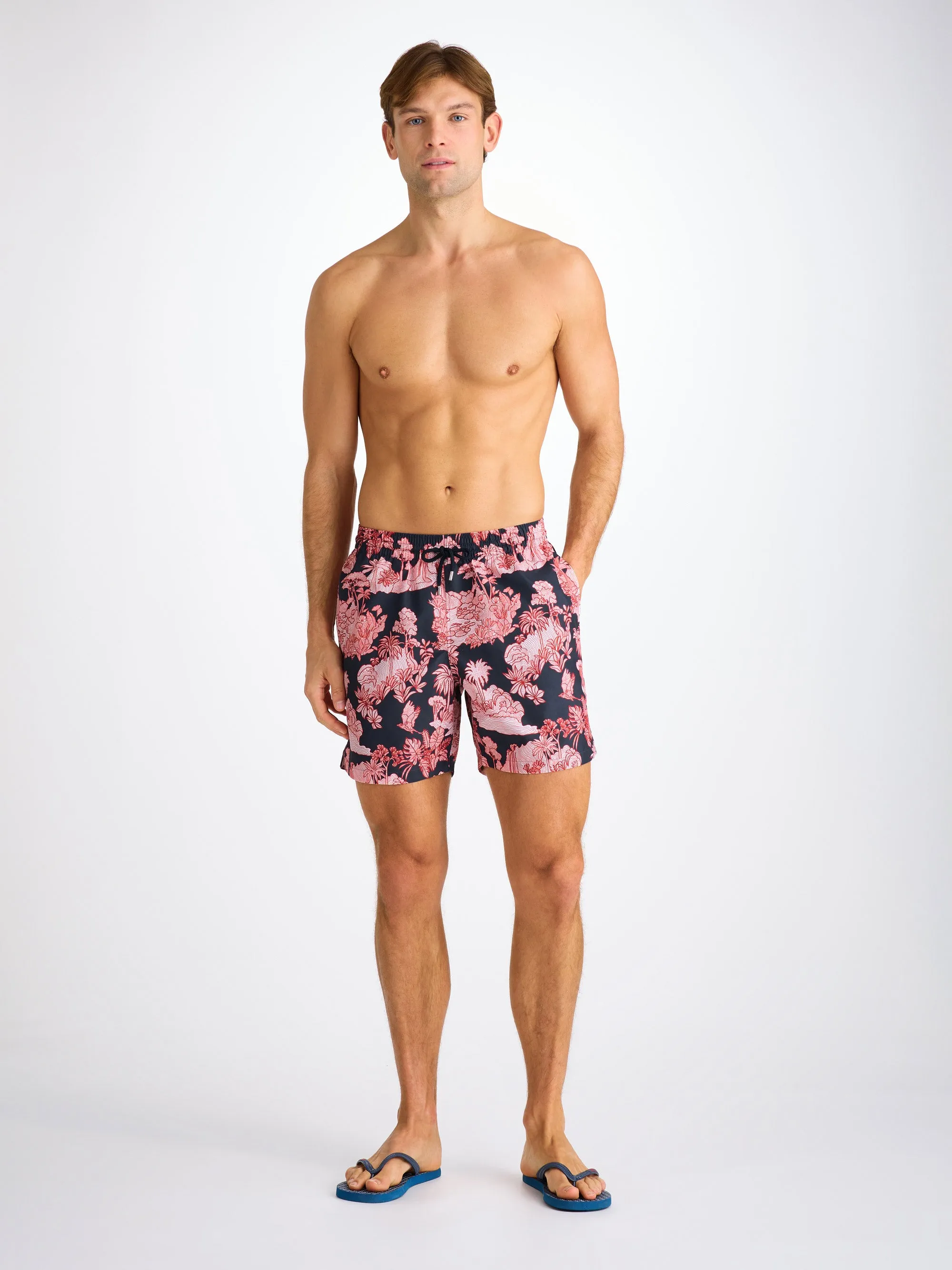 Men's Swim Trunks Navy Island Hopping Print sold by Derek Rose product image thumbnail 3
