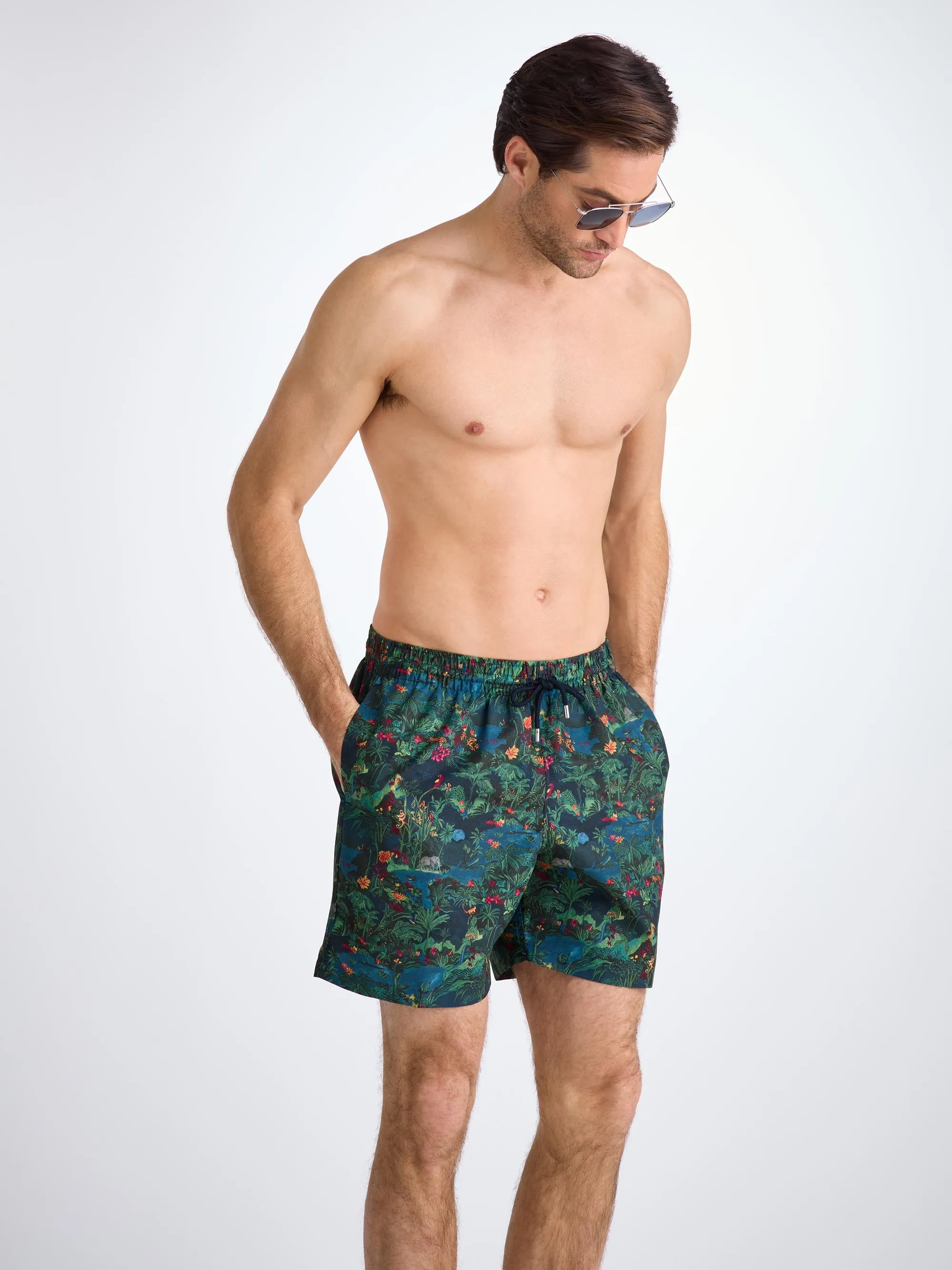 Men's Swim Trunks Multi Midnight Jungle Print sold by Derek Rose product image thumbnail 4