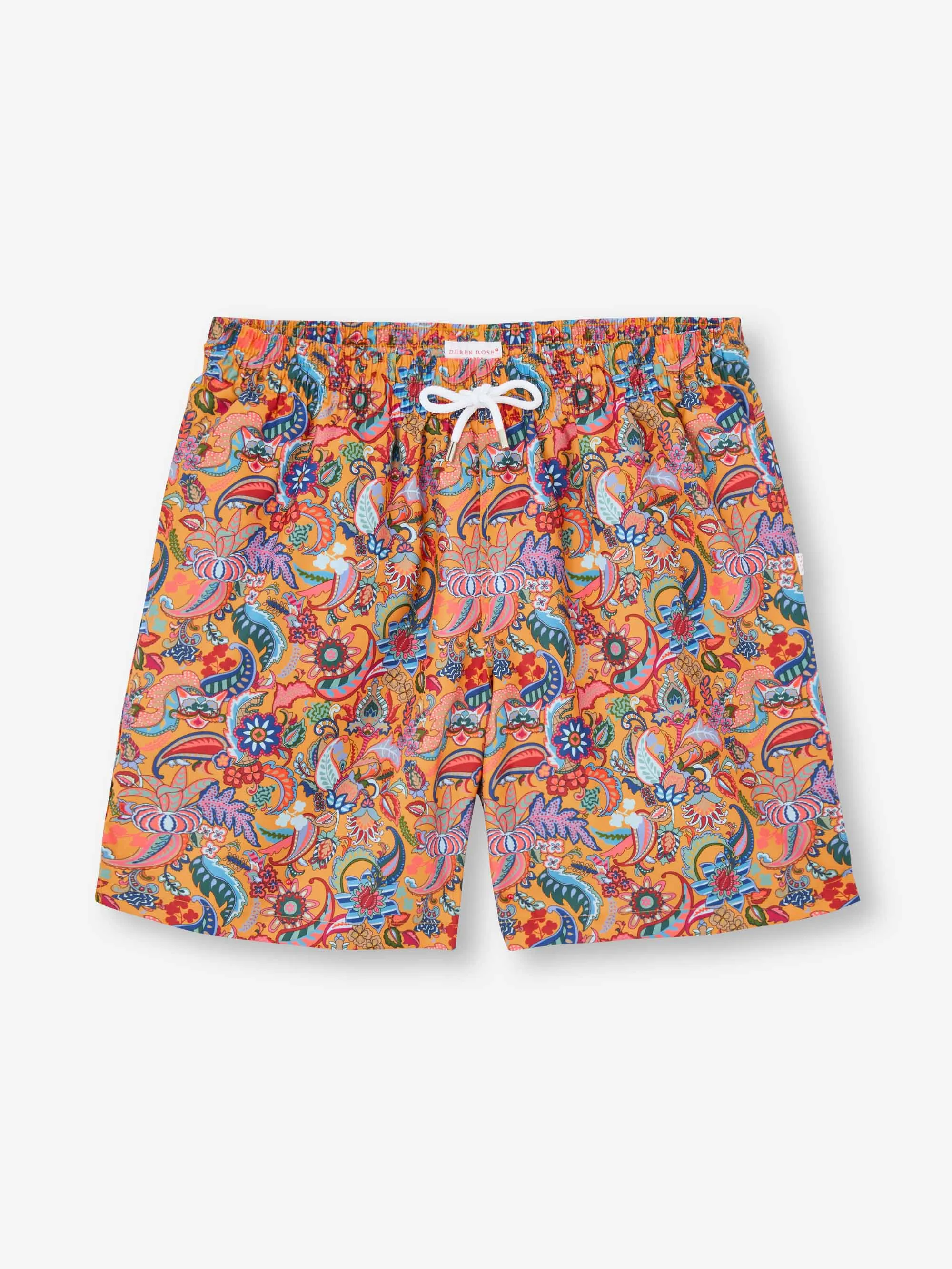 Men's Swim Trunks Apricot Jungle Paisley Print sold by Derek Rose product image thumbnail 2