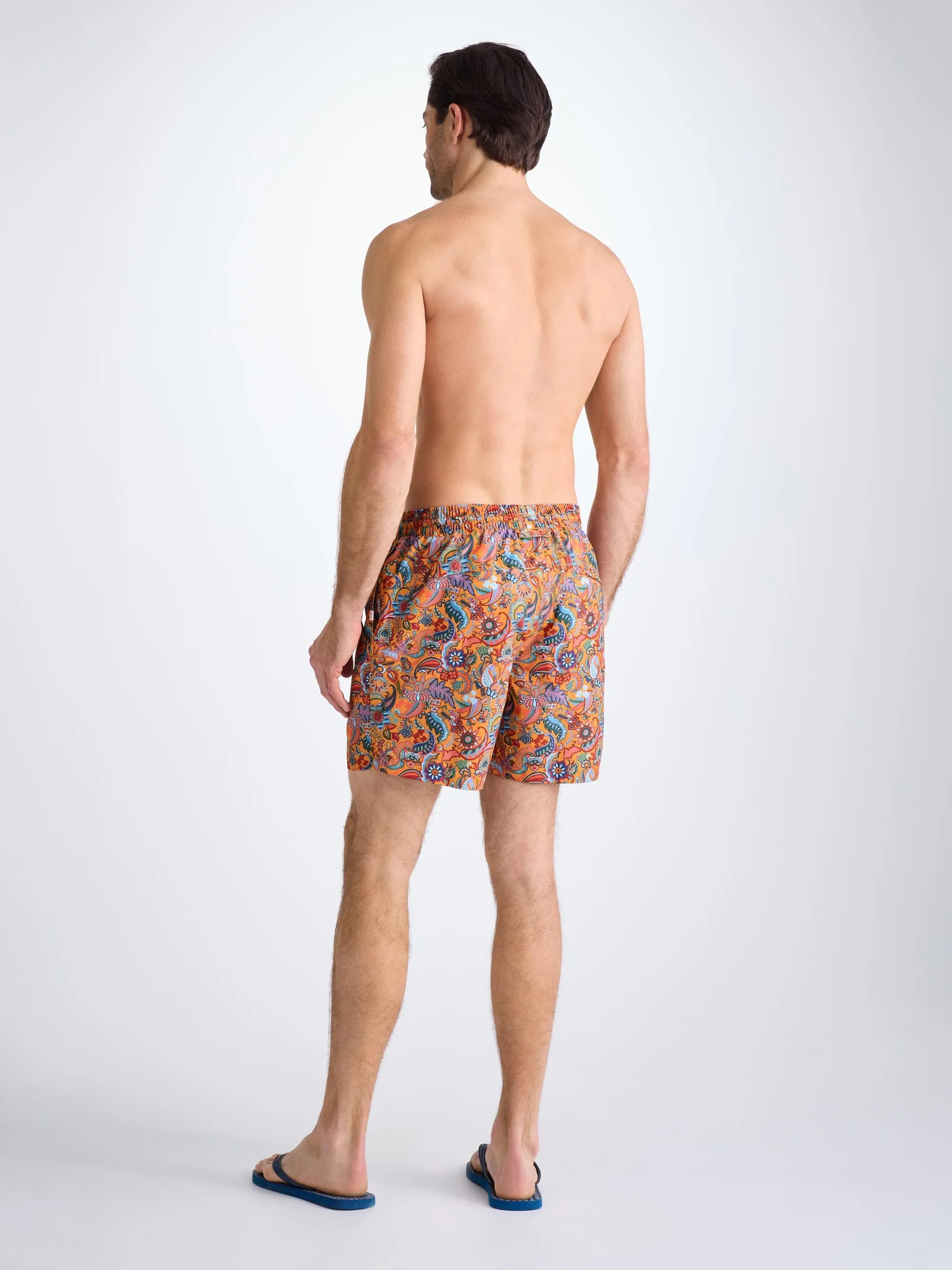 Men's Swim Trunks Apricot Jungle Paisley Print sold by Derek Rose product image thumbnail 3