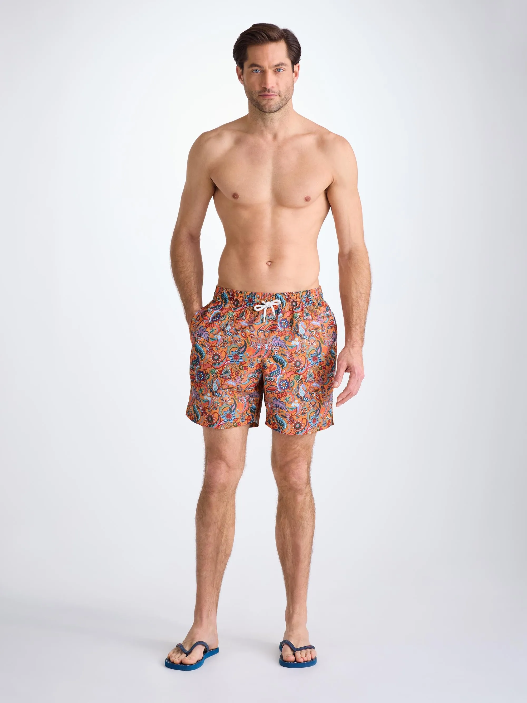 Men's Swim Trunks Apricot Jungle Paisley Print sold by Derek Rose product image thumbnail 4