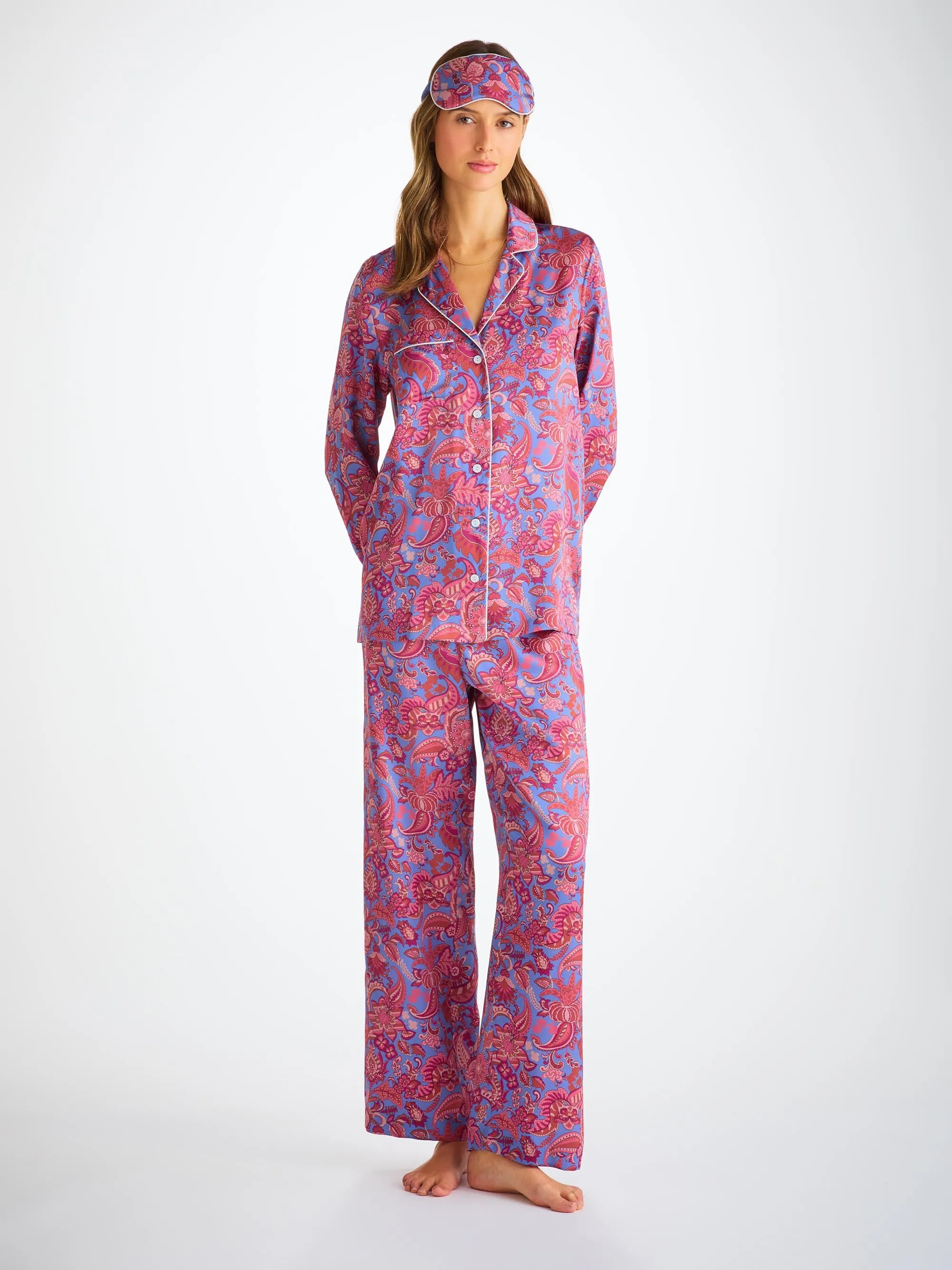 Eye Mask Silk Satin Amethyst Jungle Paisley Pattern sold by Derek Rose product image thumbnail 5