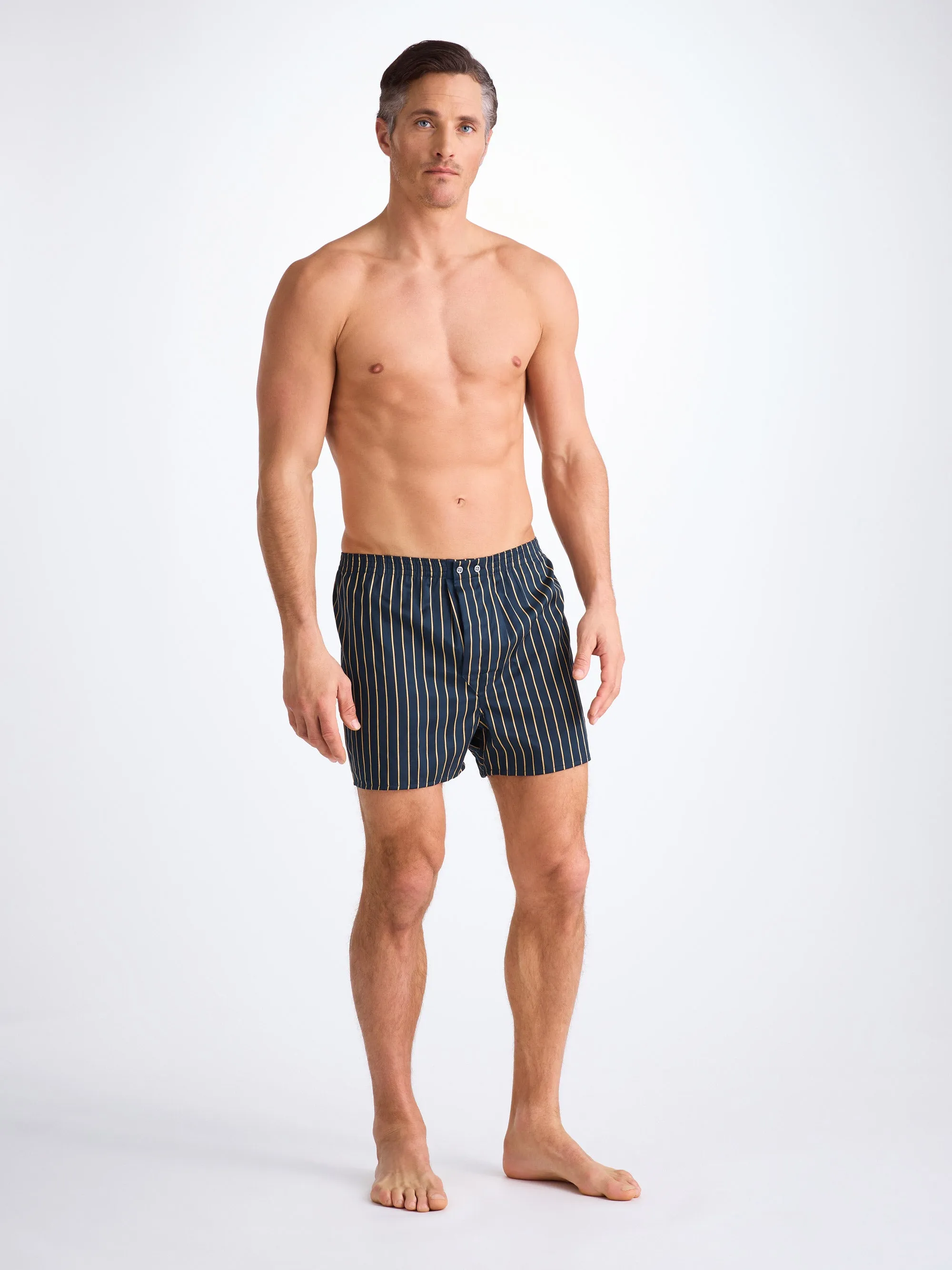 Men's Classic Fit Boxers Royal 224 Cotton Navy sold by Derek Rose product image thumbnail 4
