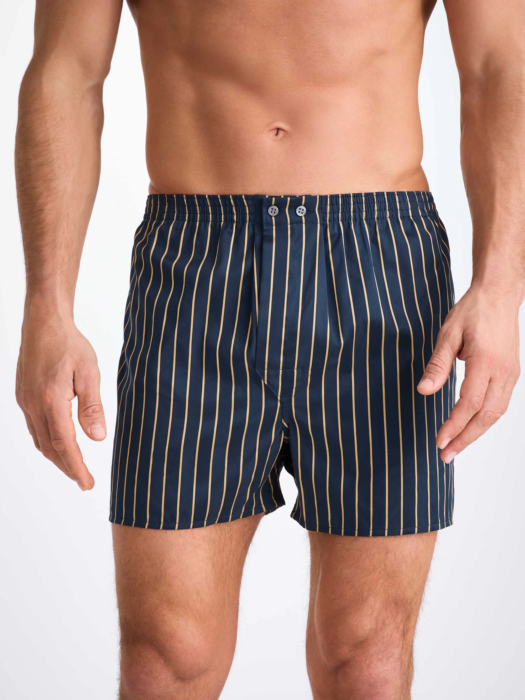 Men's Classic Fit Boxers Royal 224 Cotton Navy sold by Derek Rose product image thumbnail 3