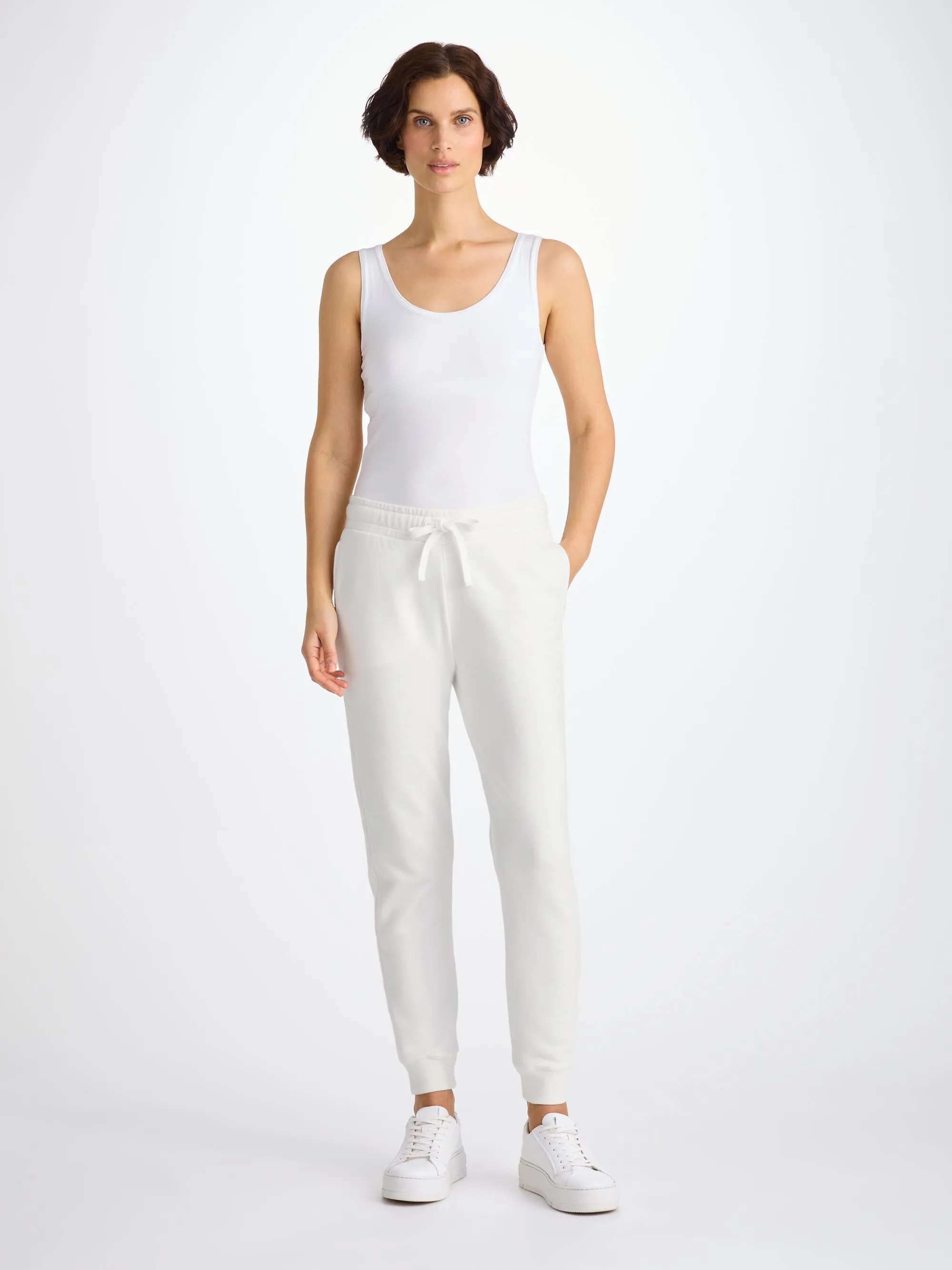 Women's Sweatpants Quinn Cotton Modal White sold by Derek Rose product image thumbnail 3
