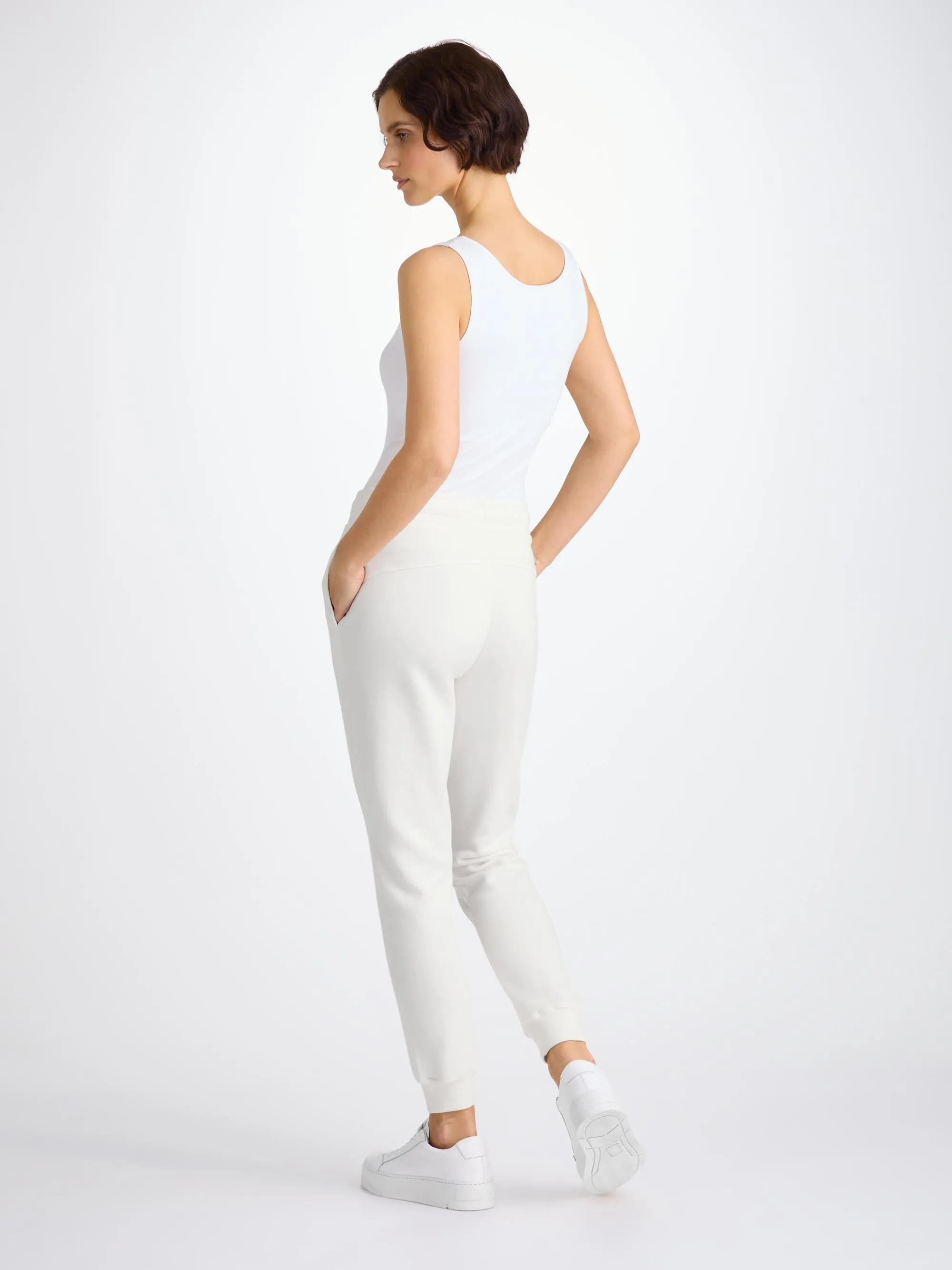 Women's Sweatpants Quinn Cotton Modal White sold by Derek Rose product image thumbnail 4
