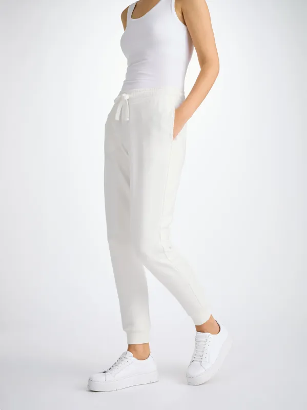 Women's Sweatpants Quinn Cotton Modal White sold by Derek Rose