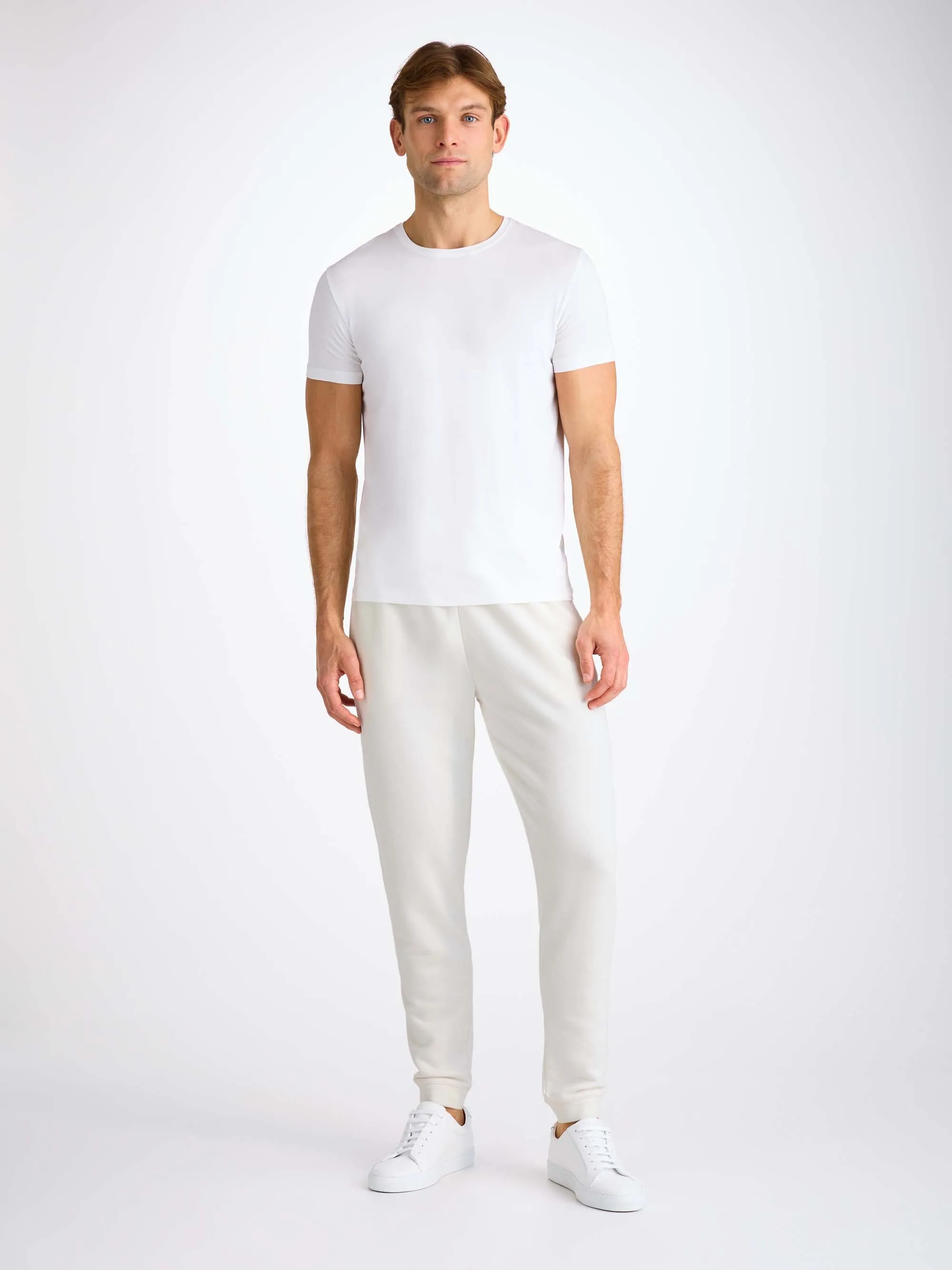 Men's Sweatpants Quinn Cotton Modal White sold by Derek Rose product image thumbnail 4