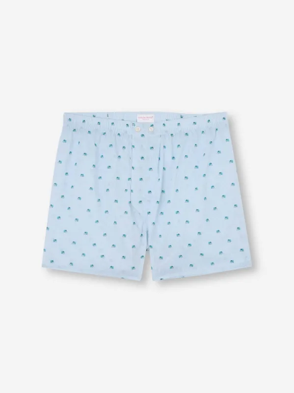 Men's Classic Fit Boxers Cotton Batiste Blue Elephant Print sold by Derek Rose