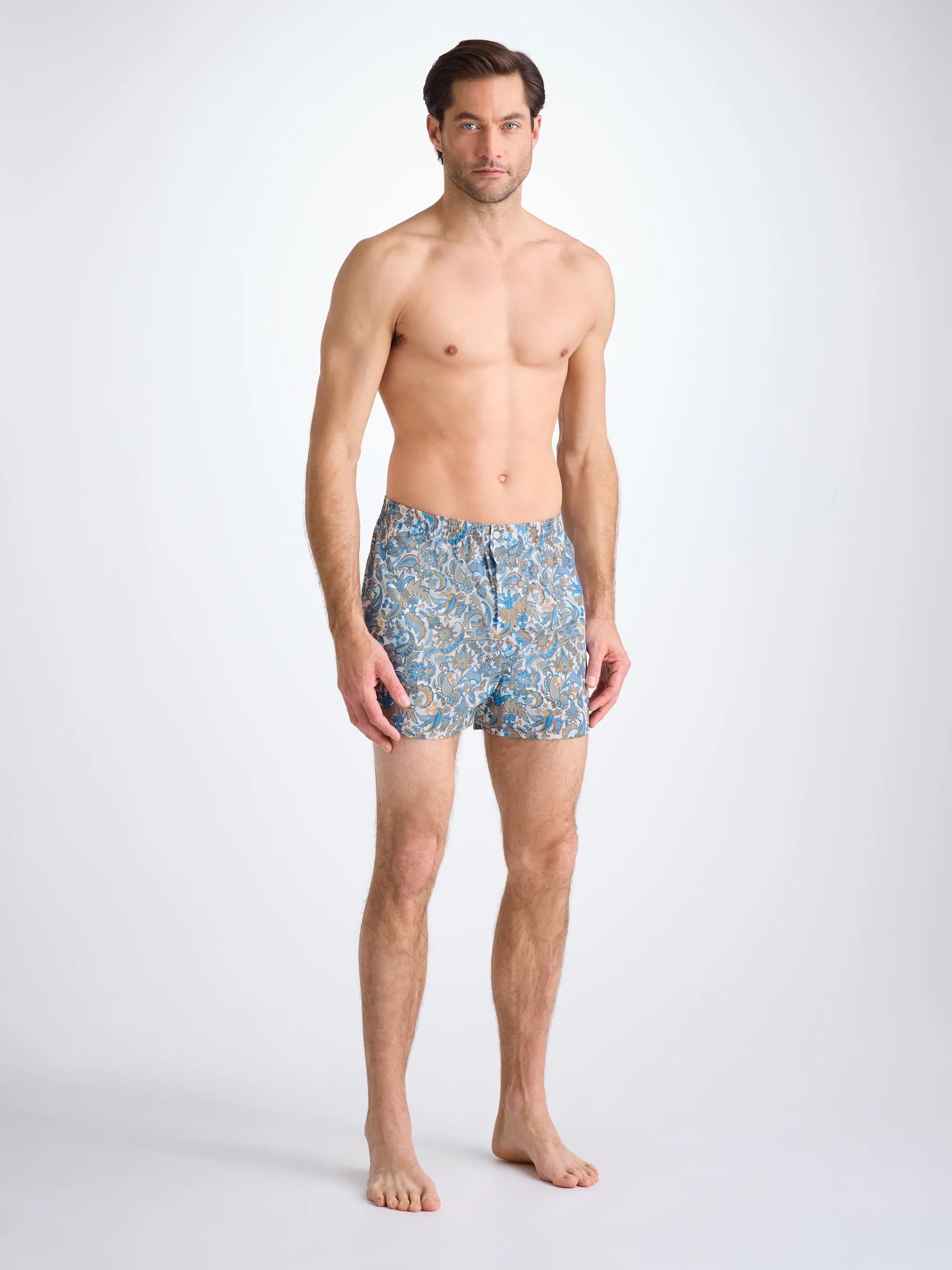 Men's Classic Fit Boxers Cotton Batiste White Jungle Paisley Print sold by Derek Rose product image thumbnail 4