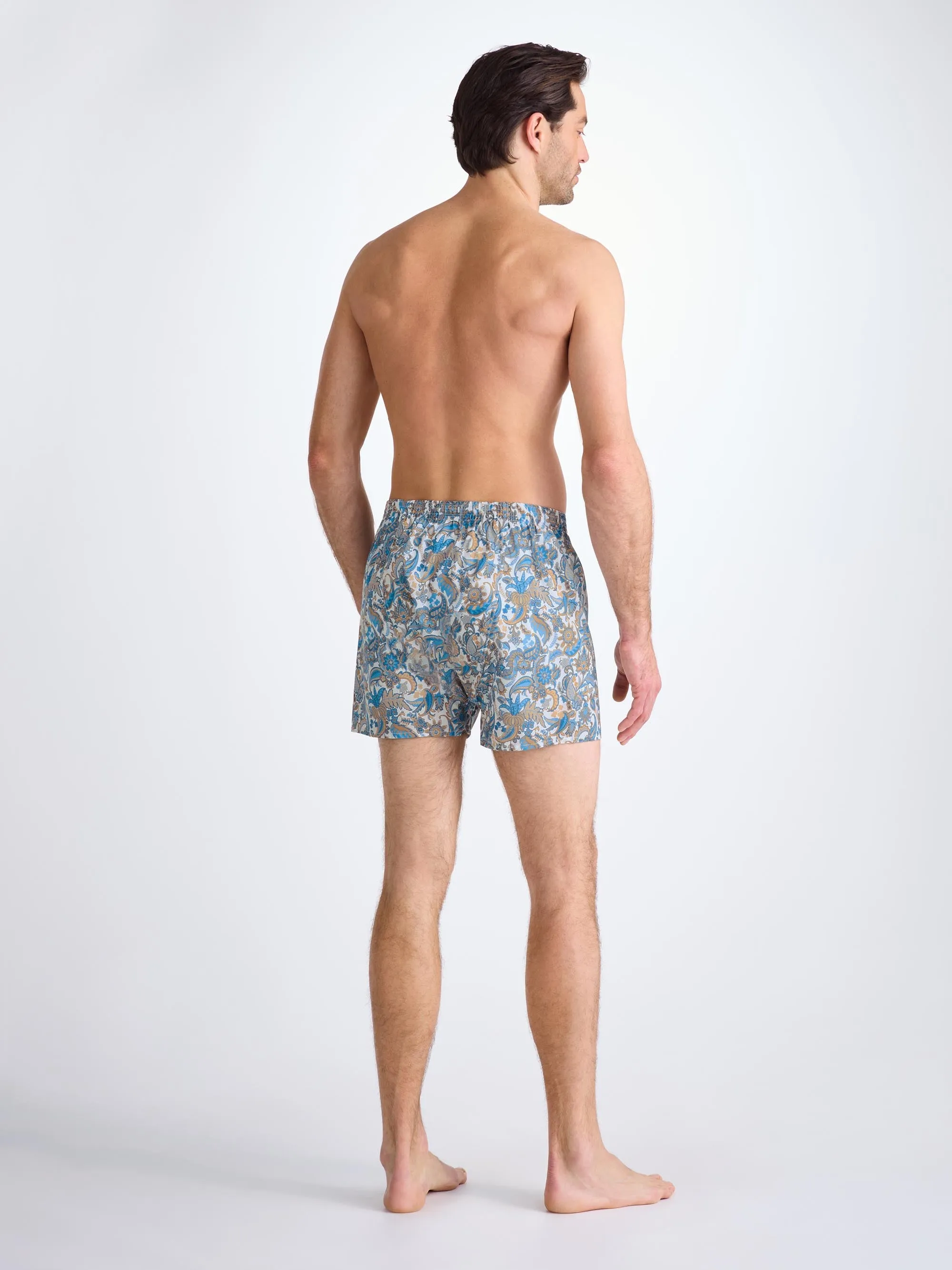 Men's Classic Fit Boxers Cotton Batiste White Jungle Paisley Print sold by Derek Rose product image thumbnail 5