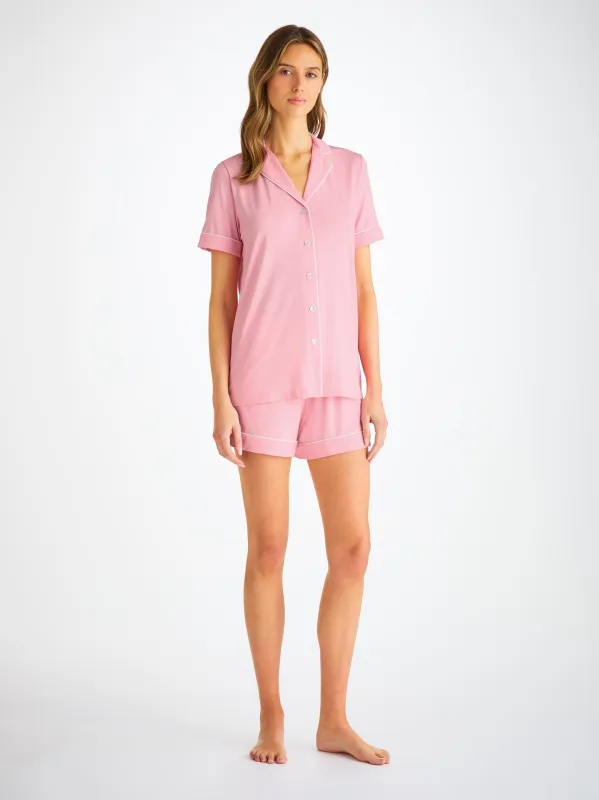 Women's Short Pajamas Lara Micro Modal Stretch Ballet Pink sold by Derek Rose