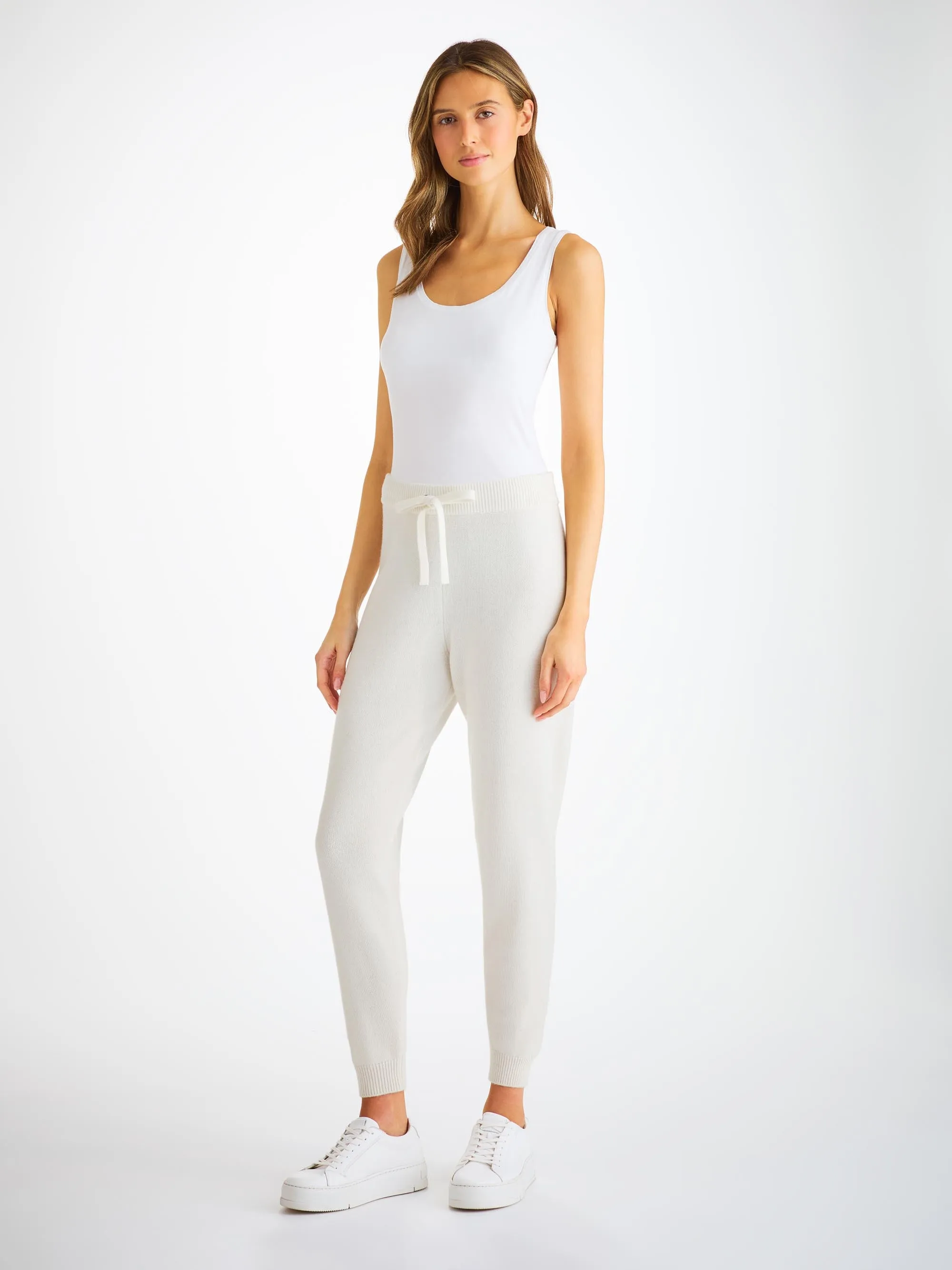 Women's Sweatpants Daphne Cashmere White sold by Derek Rose product image thumbnail 3