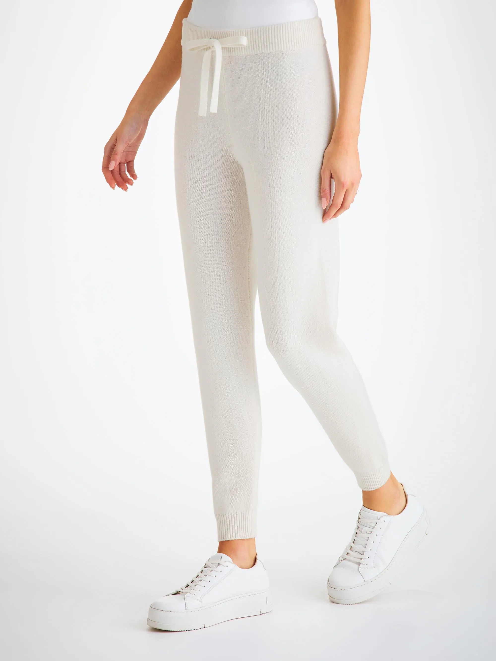 Women's Sweatpants Daphne Cashmere White sold by Derek Rose