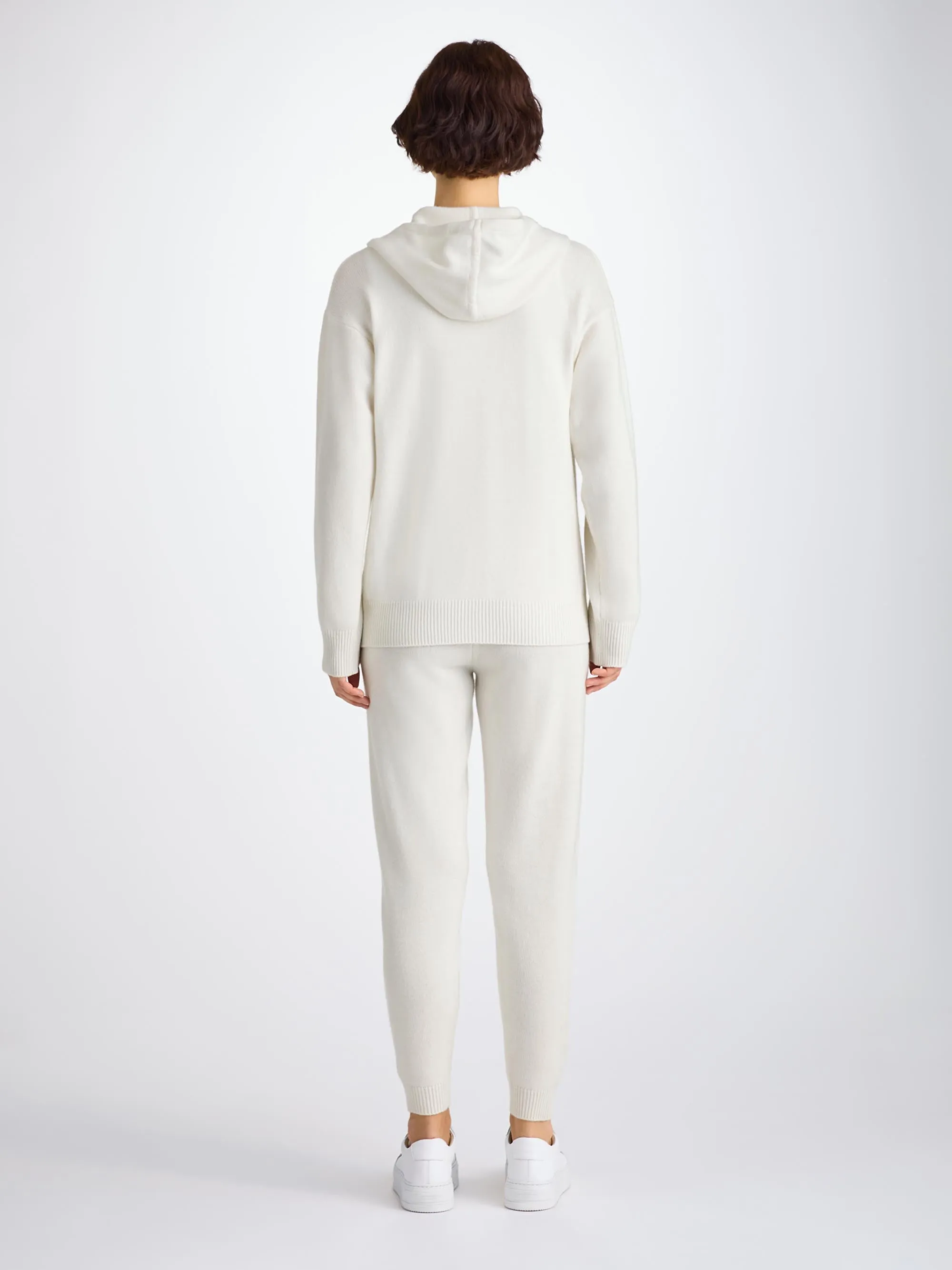 Women's Zip Up Hoodie Daphne Cashmere White sold by Derek Rose product image thumbnail 4
