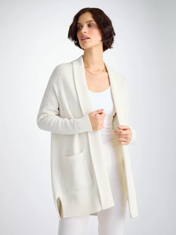 Women's Cardigan Nina Cashmere White sold by Derek Rose