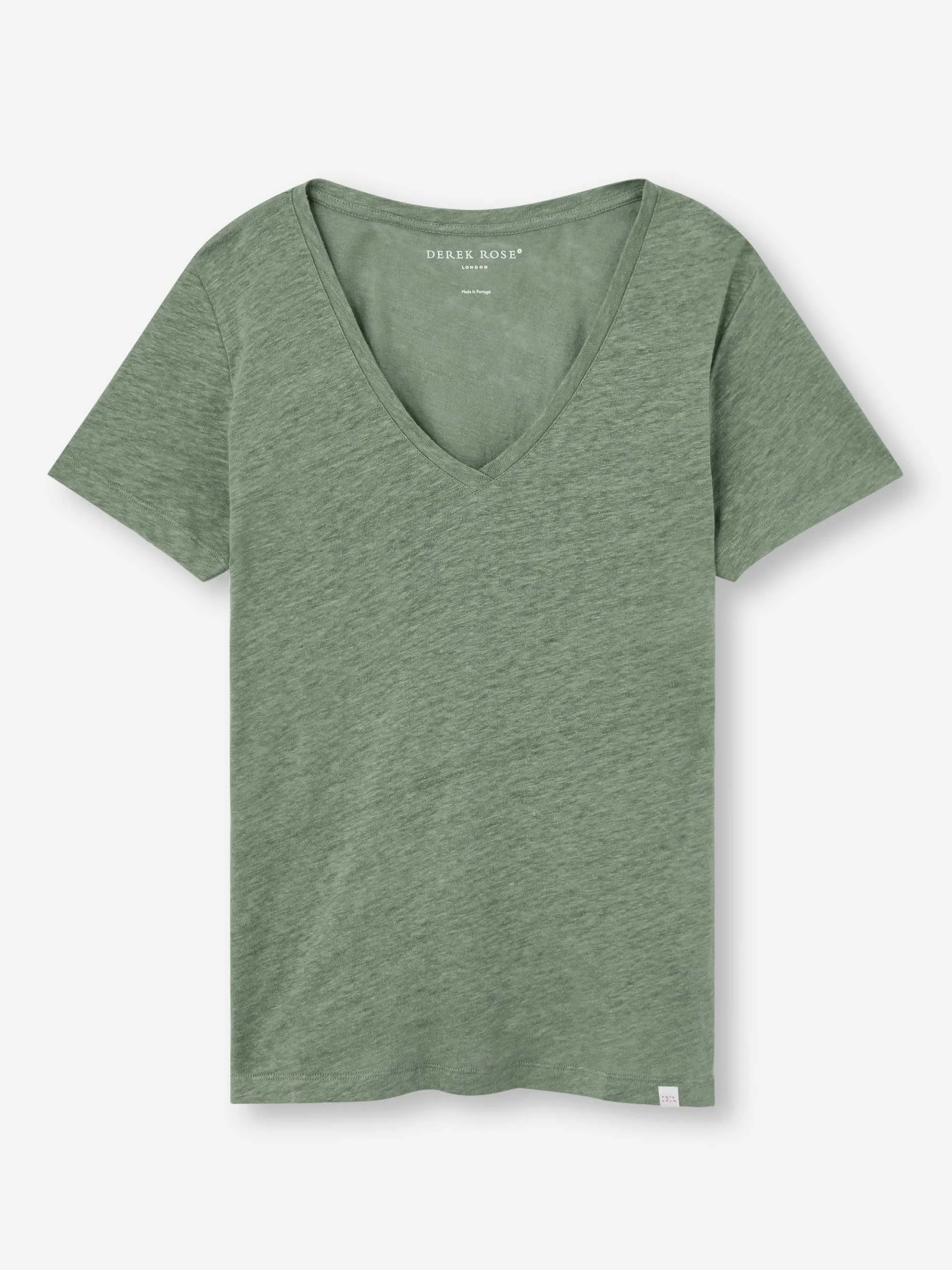 Women's V-Neck T-Shirt Jordan Linen Sage Green sold by Derek Rose product image thumbnail 2