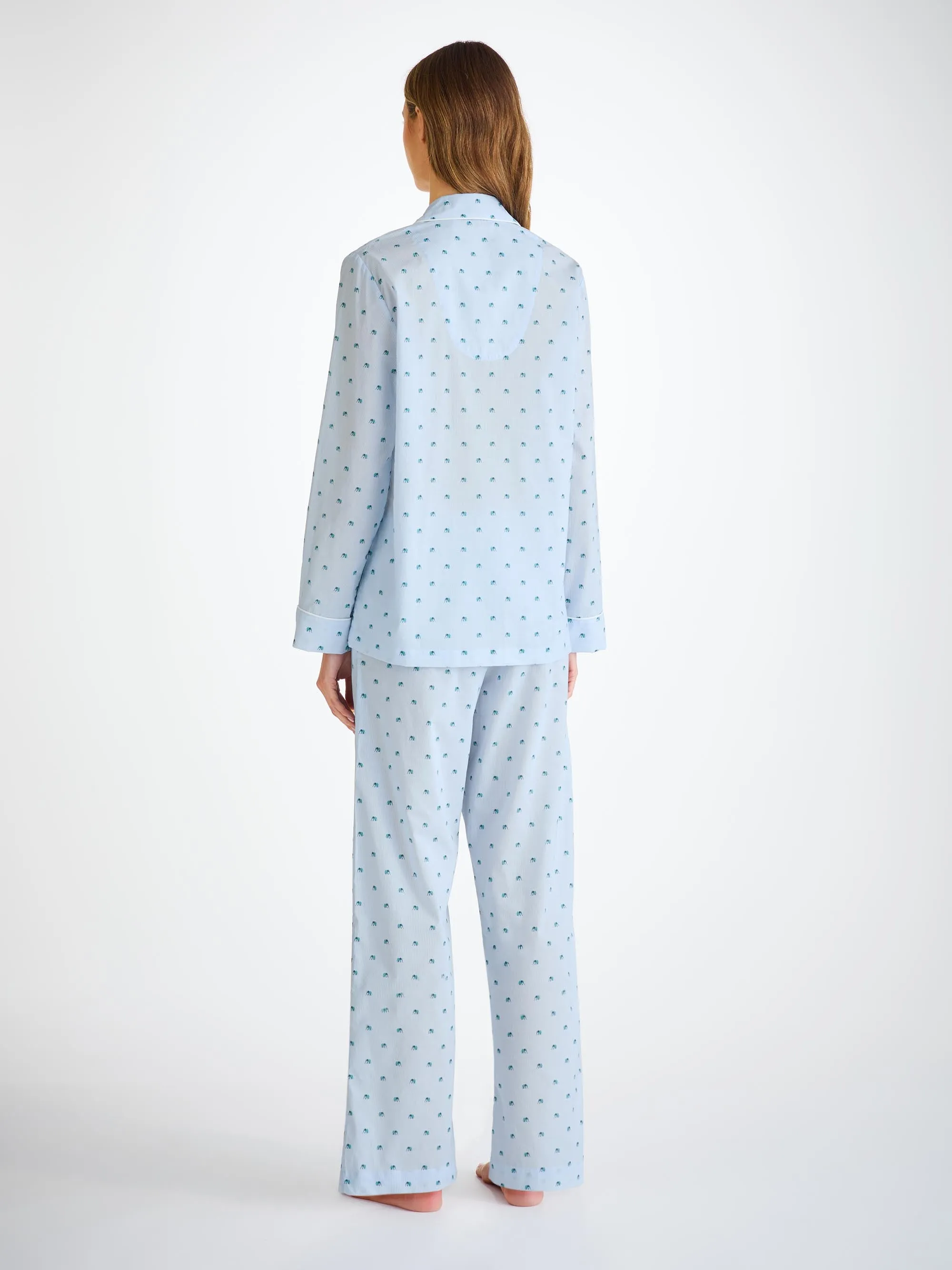 Women's Pajamas Cotton Batiste Blue Elephant Print sold by Derek Rose product image thumbnail 4